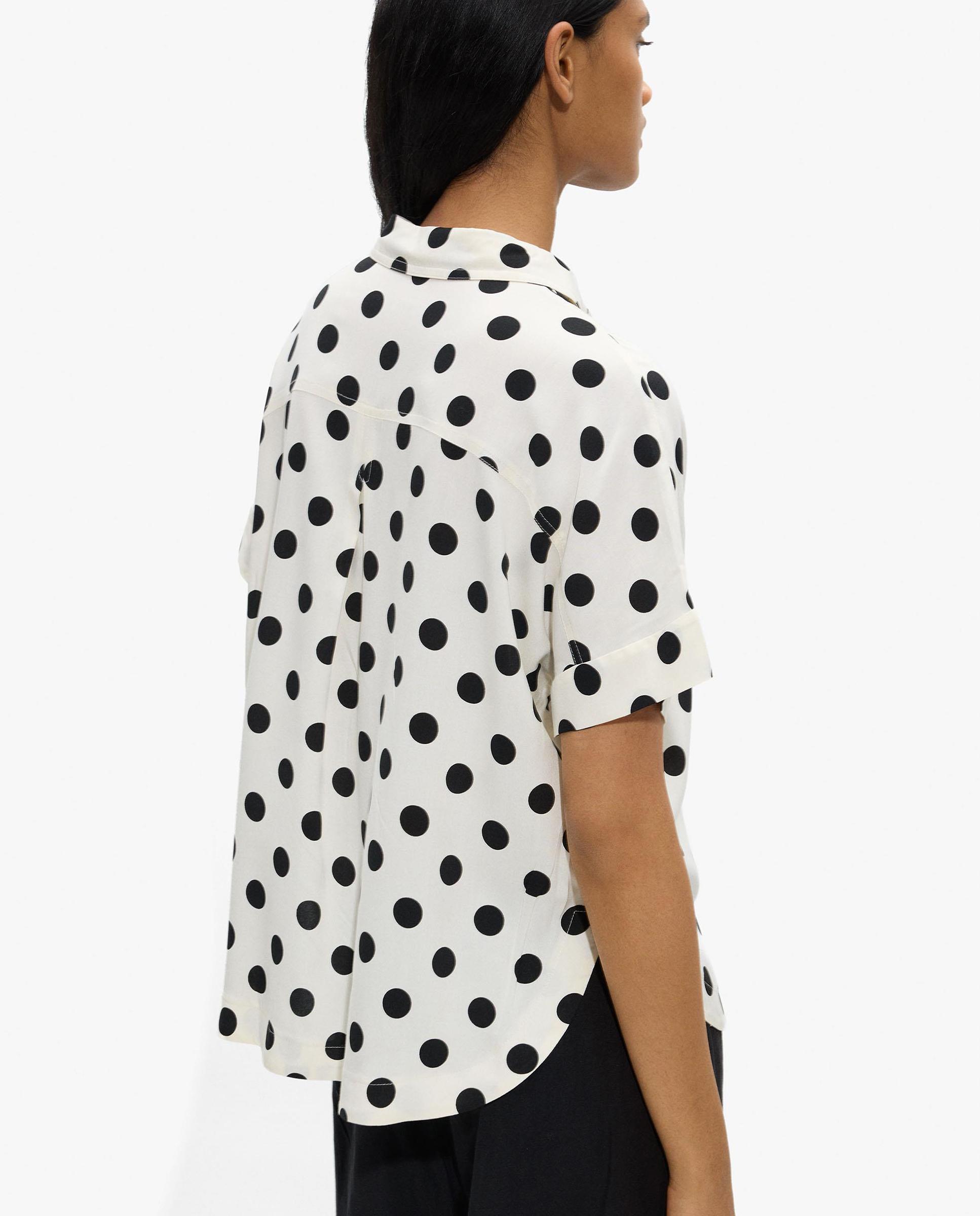 Camisa de mujer 100% viscosa de manga corta con estampado de lunares - Parfois - Multicolor Multicolor-4