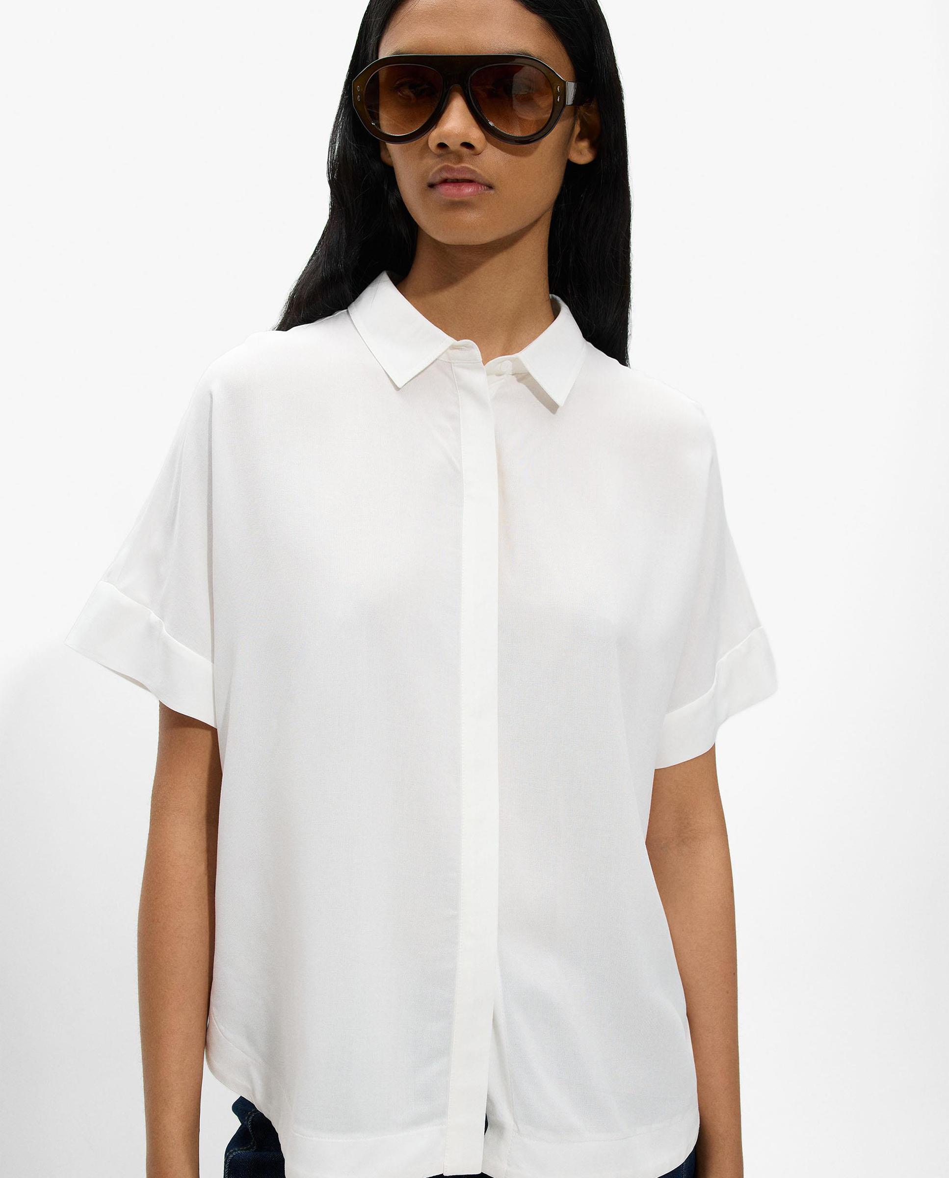 Parfois - Camisa de mujer 100% viscosa de manga corta.
