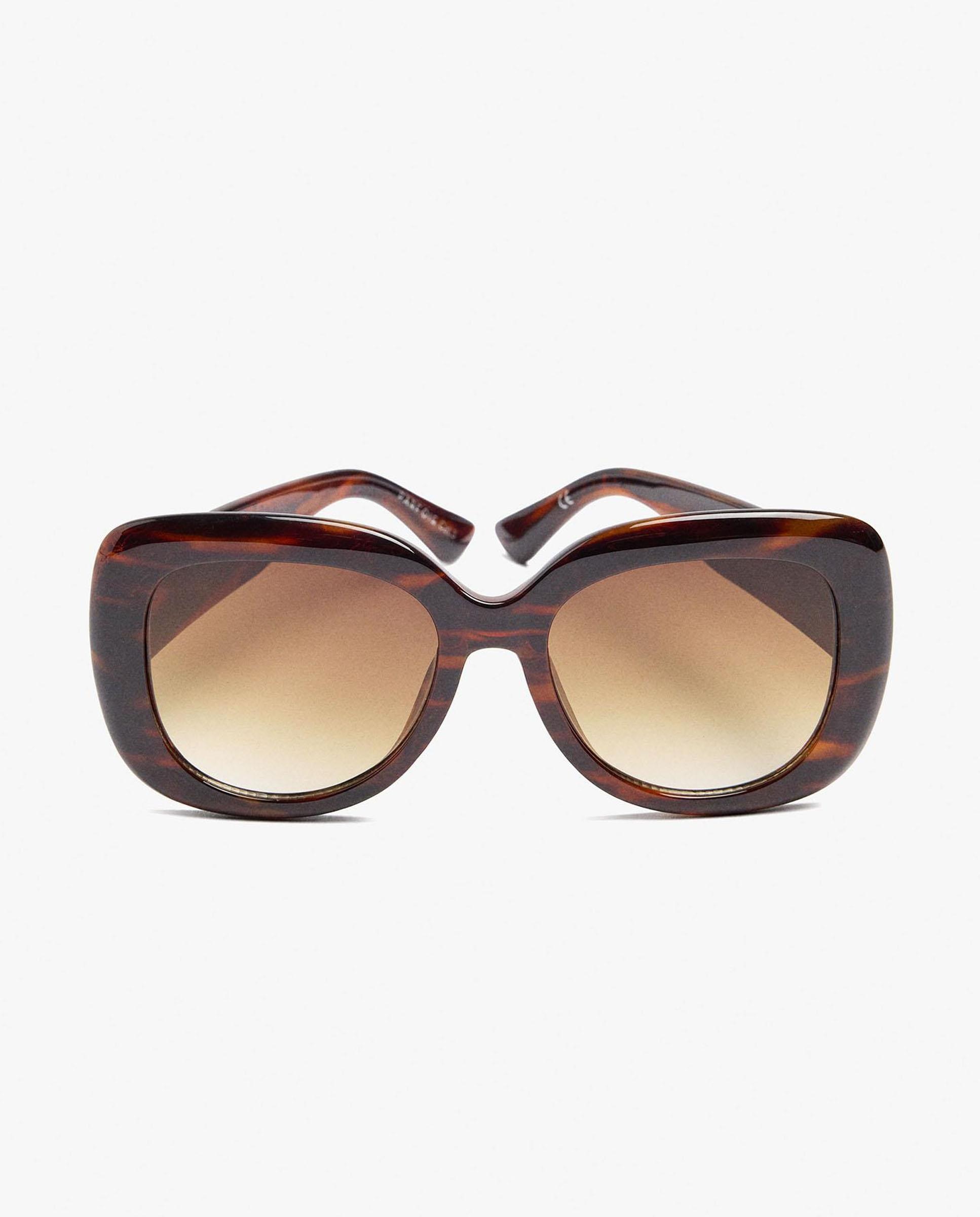 Gafas de sol de mujer parfois con protección uv y forma geométrica con estampado animal print - Marrón Marrón-1