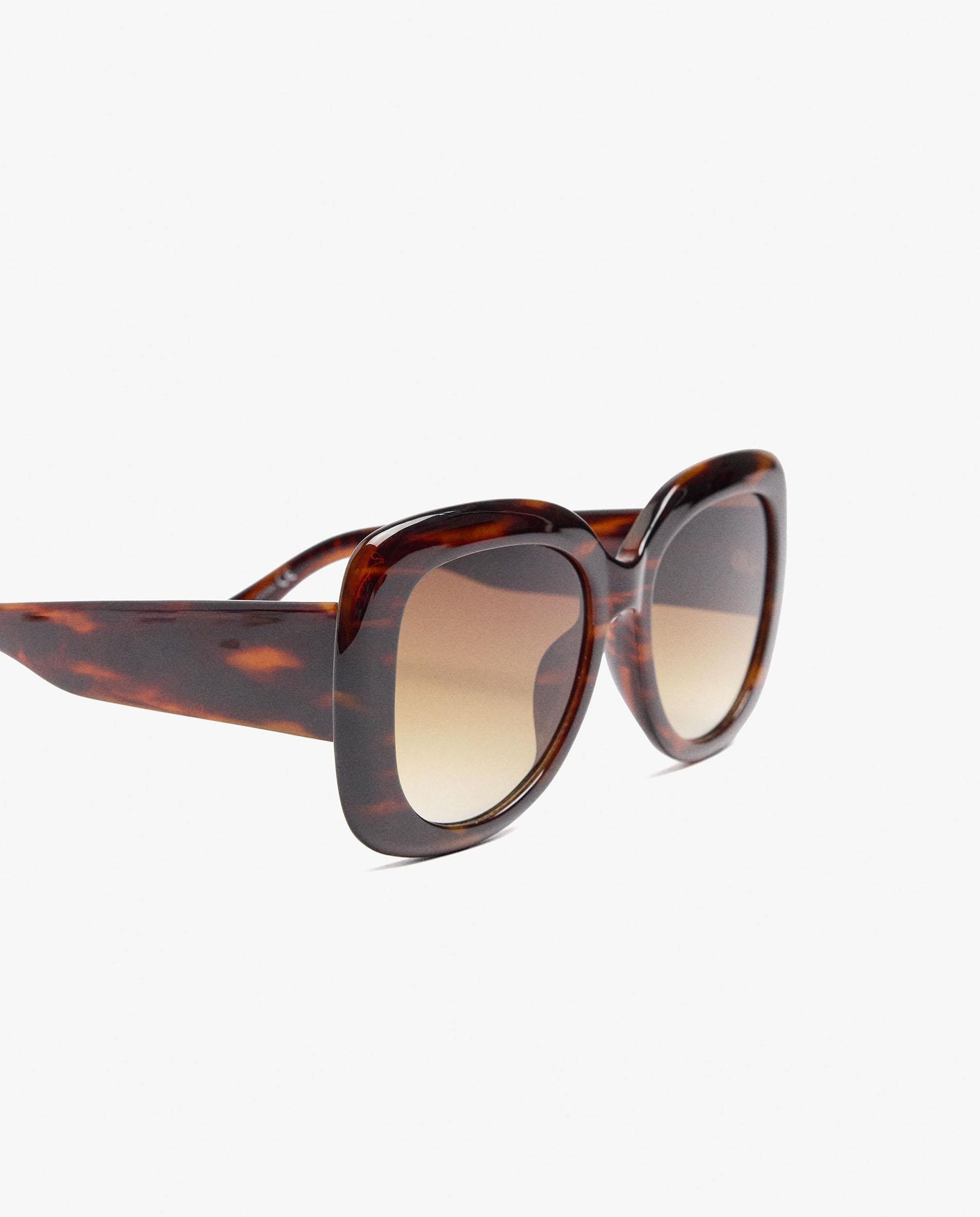 Gafas de sol de mujer parfois con protección uv y forma geométrica con estampado animal print - Marrón Marrón-3