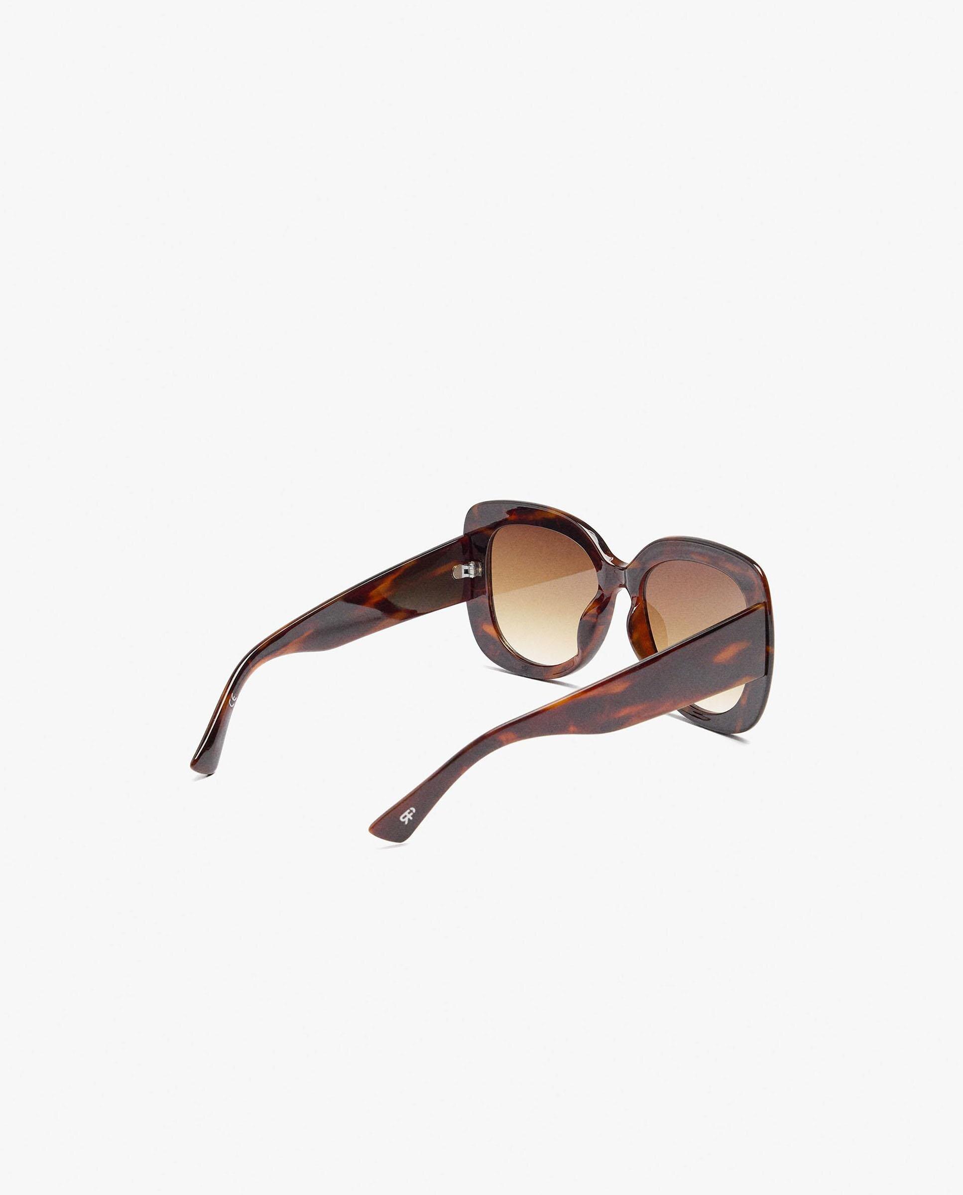 Gafas de sol de mujer parfois con protección uv y forma geométrica con estampado animal print - Marrón Marrón-2