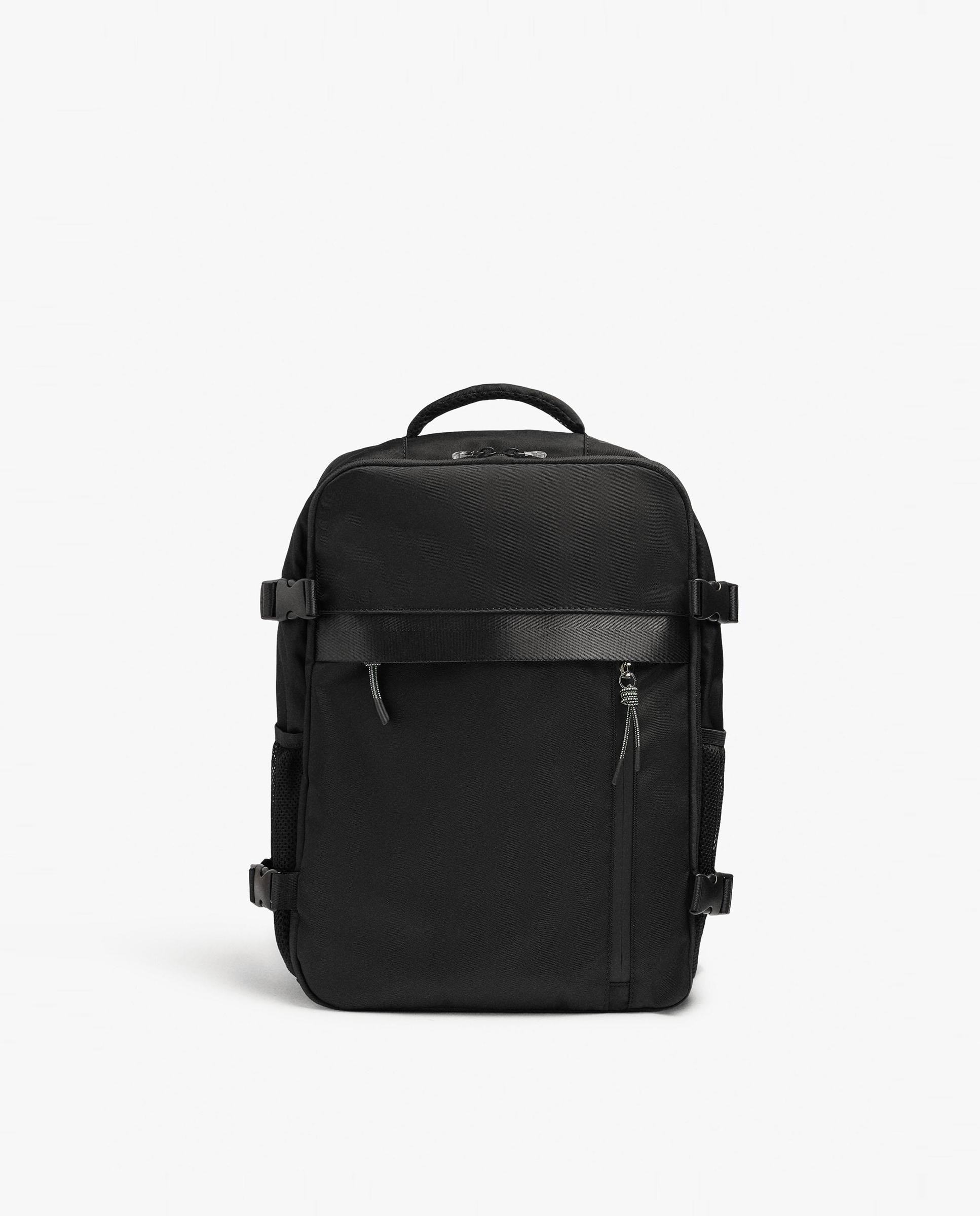 Mochila de mujer extensible con varios compartimentos y cierre de cremallera - Parfois - Negro Negro-1