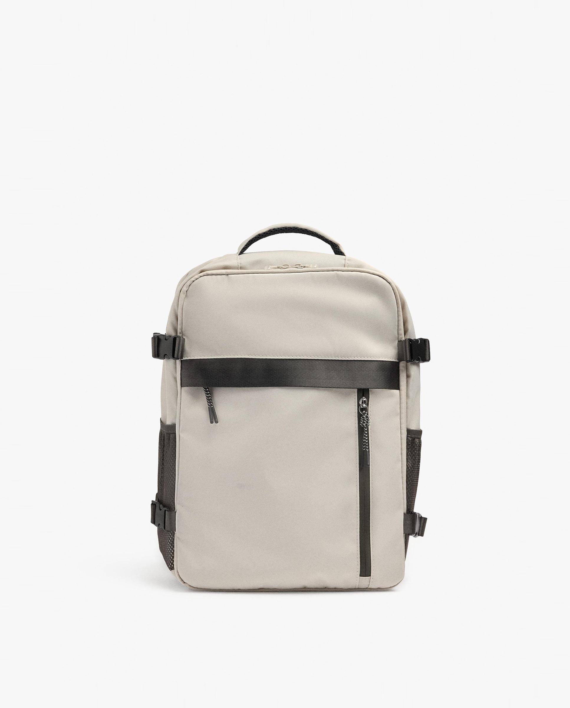 Mochila de mujer extensible con varios compartimentos y cierre de cremallera - Parfois - Crudo Crudo-1