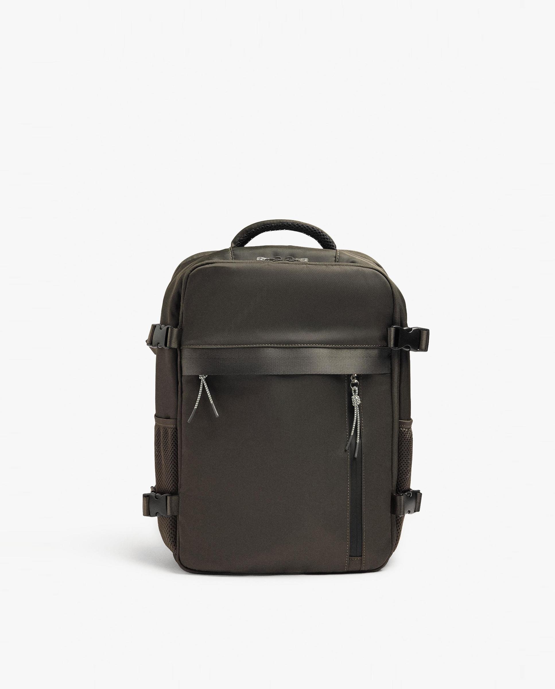 Mochila de mujer extensible con varios compartimentos y cierre de cremallera - Parfois - Marrón oscuro Marrón oscuro-1