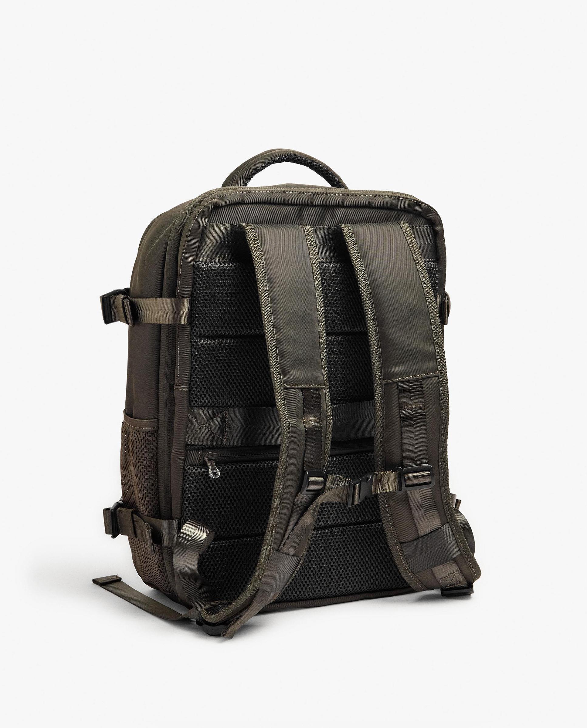 Mochila de mujer extensible con varios compartimentos y cierre de cremallera - Parfois - Marrón oscuro Marrón oscuro-2