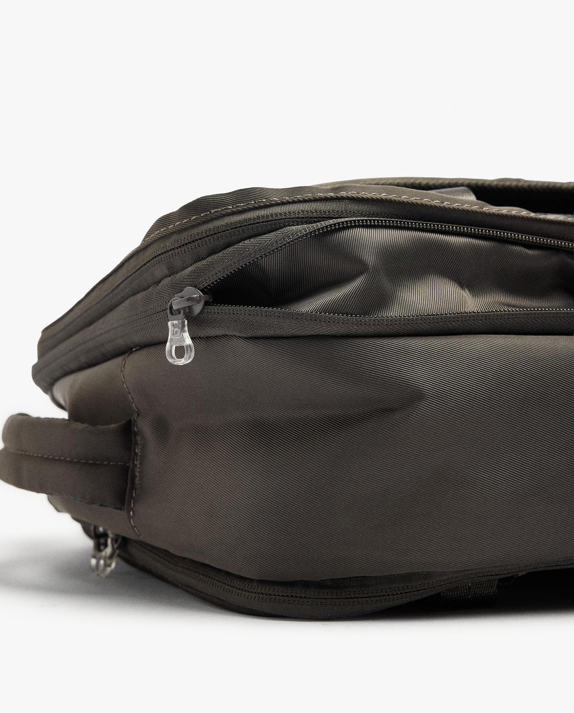 Mochila de mujer extensible con varios compartimentos y cierre de cremallera - Parfois - Marrón oscuro Marrón oscuro-6