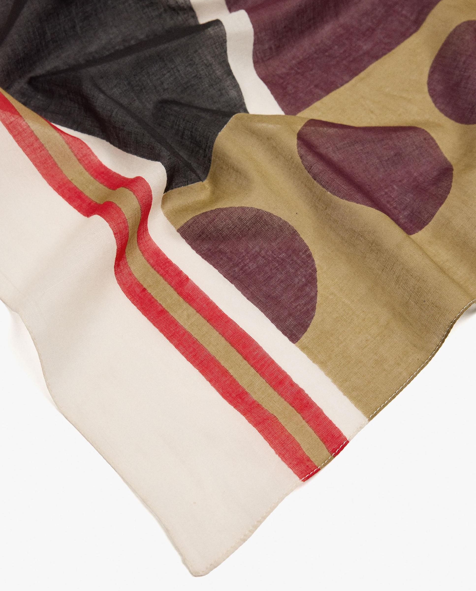 Pañuelo 100% algodón con estampado geométrico - Parfois - Marrón Marrón-3