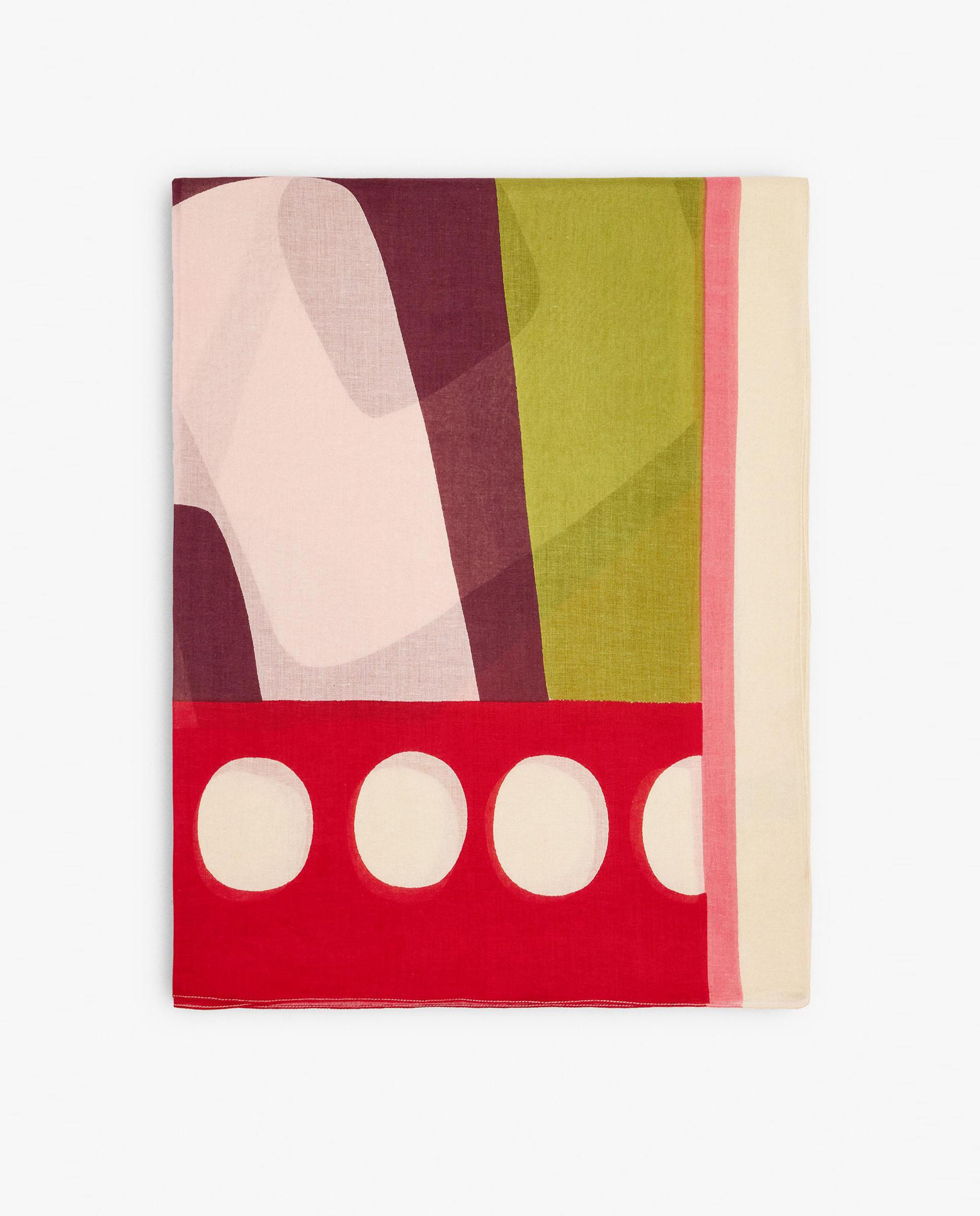 Pañuelo 100% algodón con estampado geométrico - Parfois - Rojo Rojo-1