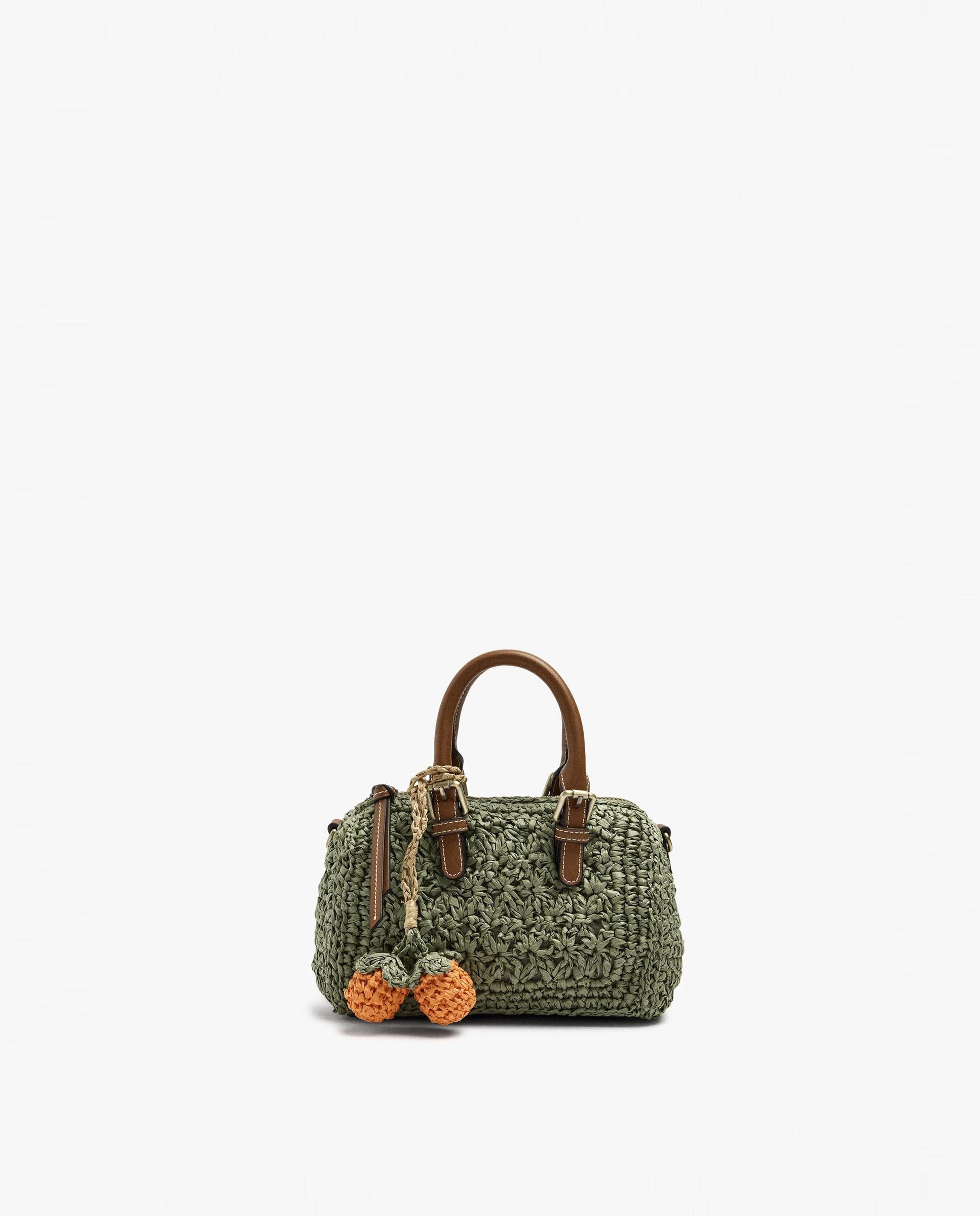 Bolso de mano convertible a bandolera con cierre de cremallera en liso - Parfois - Verde Verde-1