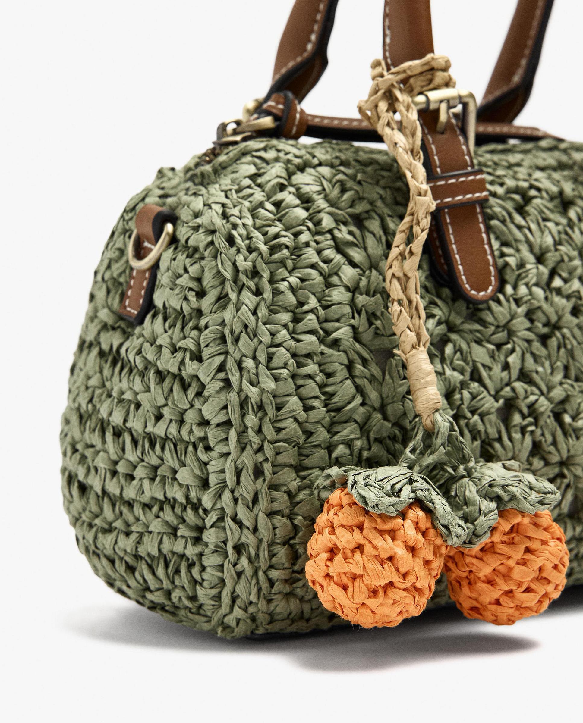 Bolso de mano convertible a bandolera con cierre de cremallera en liso - Parfois - Verde Verde-3