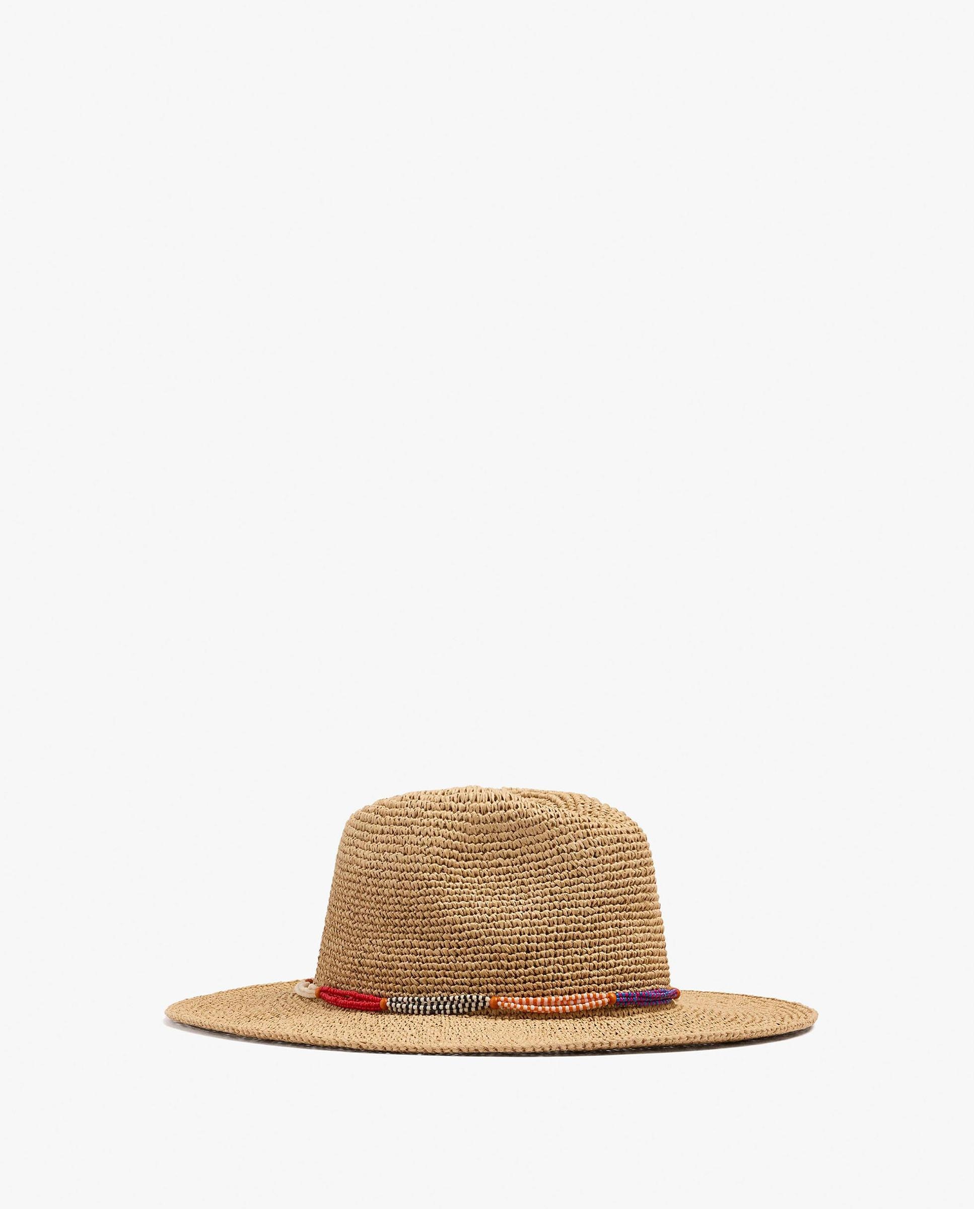 Sombrero de mujer de paja con tira decorativa de abalorios - Parfois - Natural Natural-2