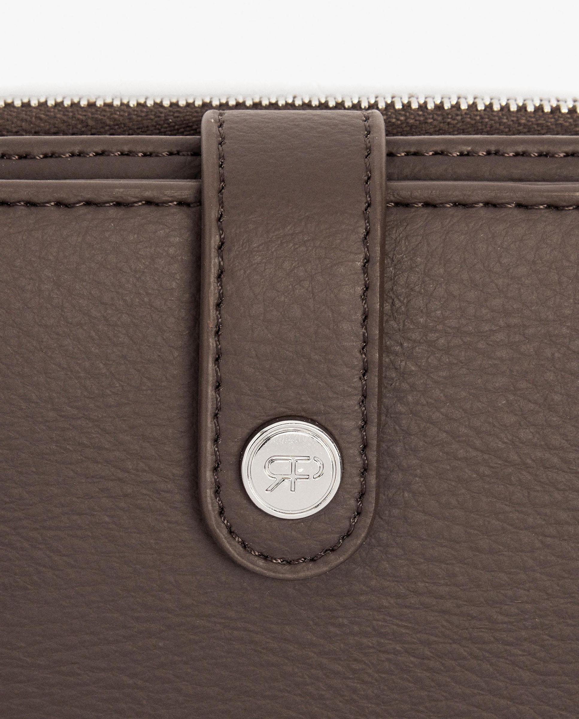 Cartera de mujer pequeña con cierre de cremallera en liso - Parfois - Marrón oscuro Marrón oscuro-3