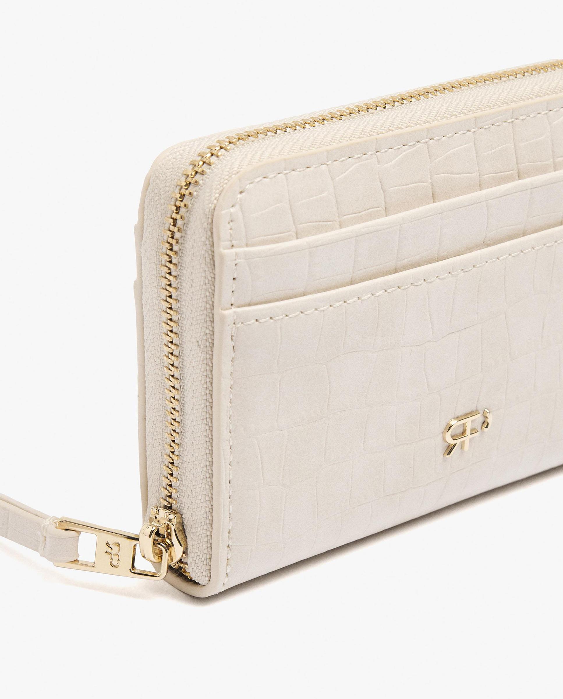 Cartera de mujer pequeña con cierre de cremallera en liso - Parfois - Crudo Crudo-3