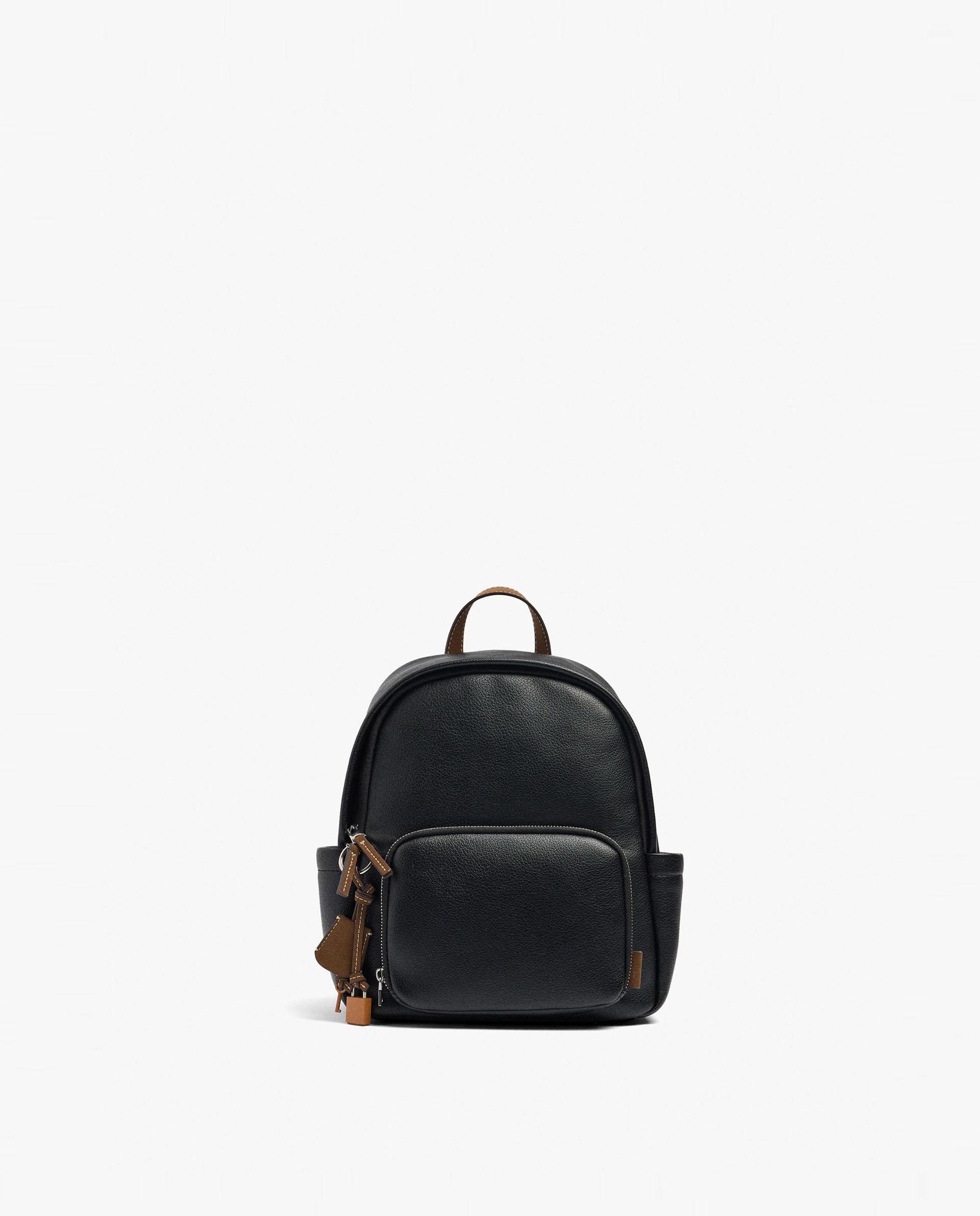 Mochila de mujer con varios bolsillos y cierre de cremallera en liso - Parfois - Negro Negro-1