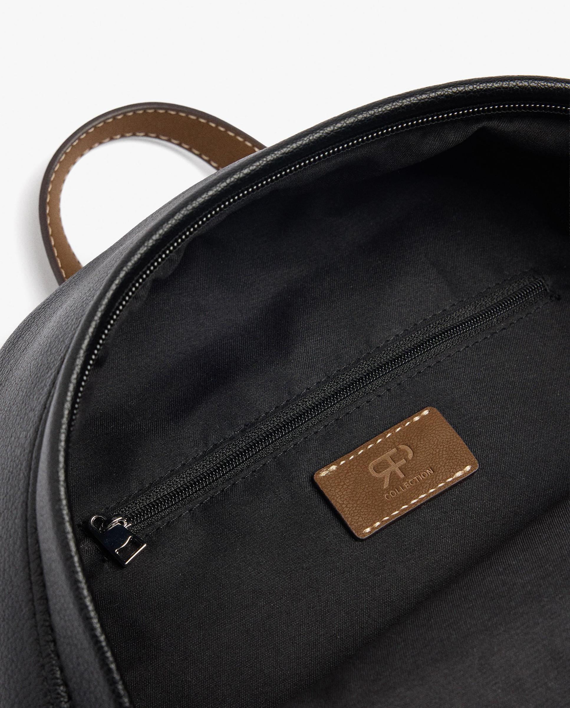 Mochila de mujer con varios bolsillos y cierre de cremallera en liso - Parfois - Negro Negro-4