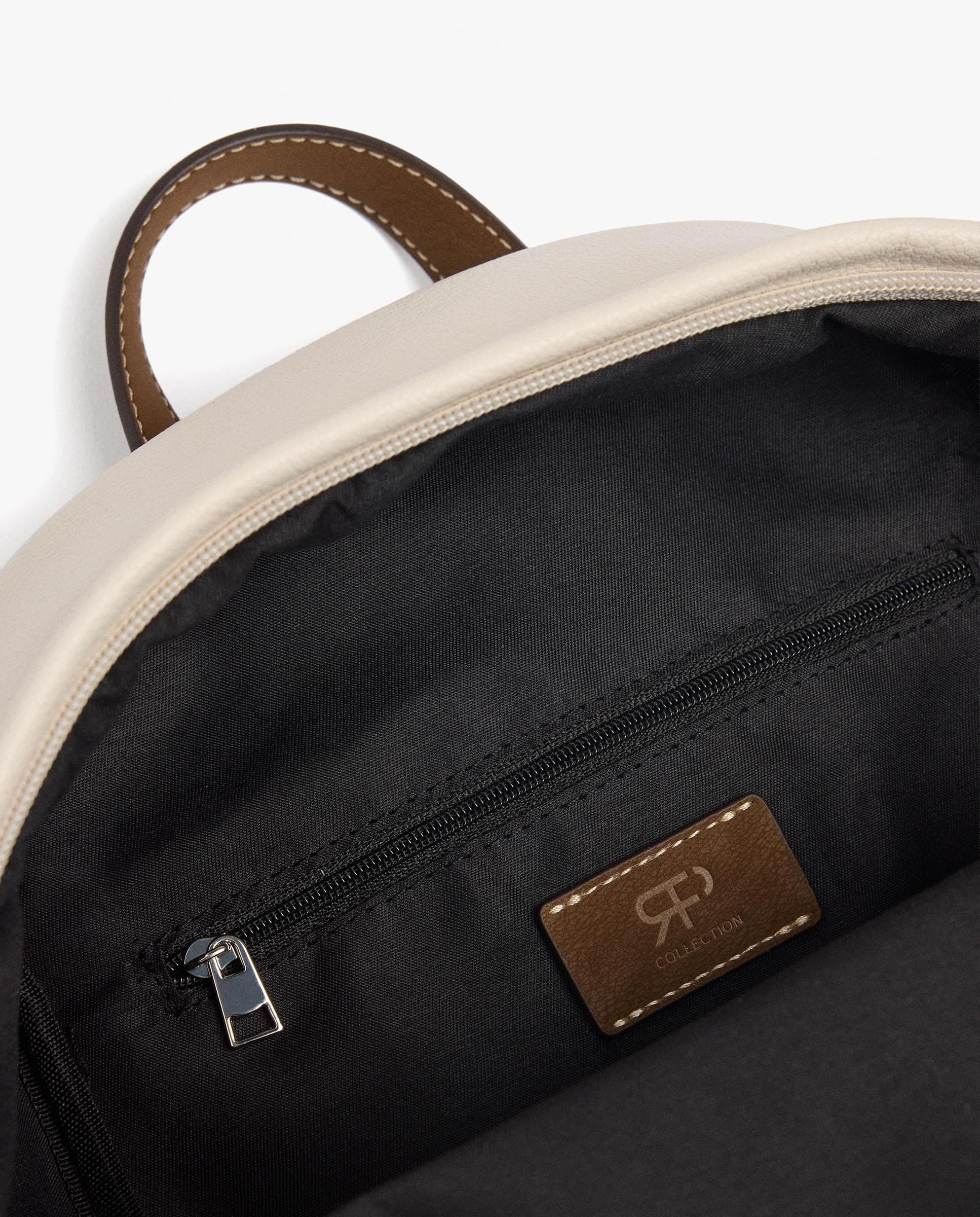 Mochila de mujer con varios bolsillos y cierre de cremallera en liso - Parfois - Crudo Crudo-4