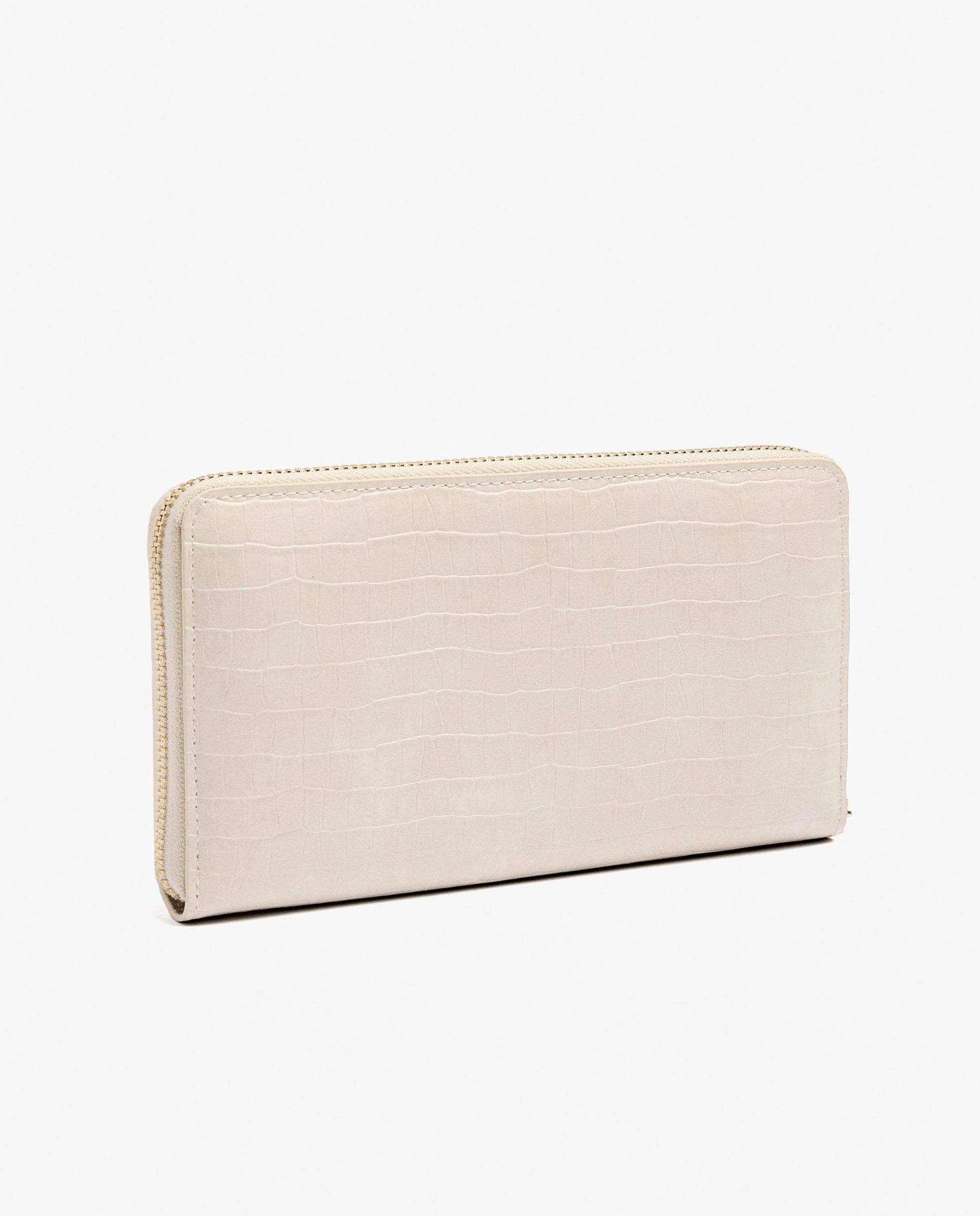 Cartera de mujer grande con cierre de cremallera en liso - Parfois - Crudo Crudo-2