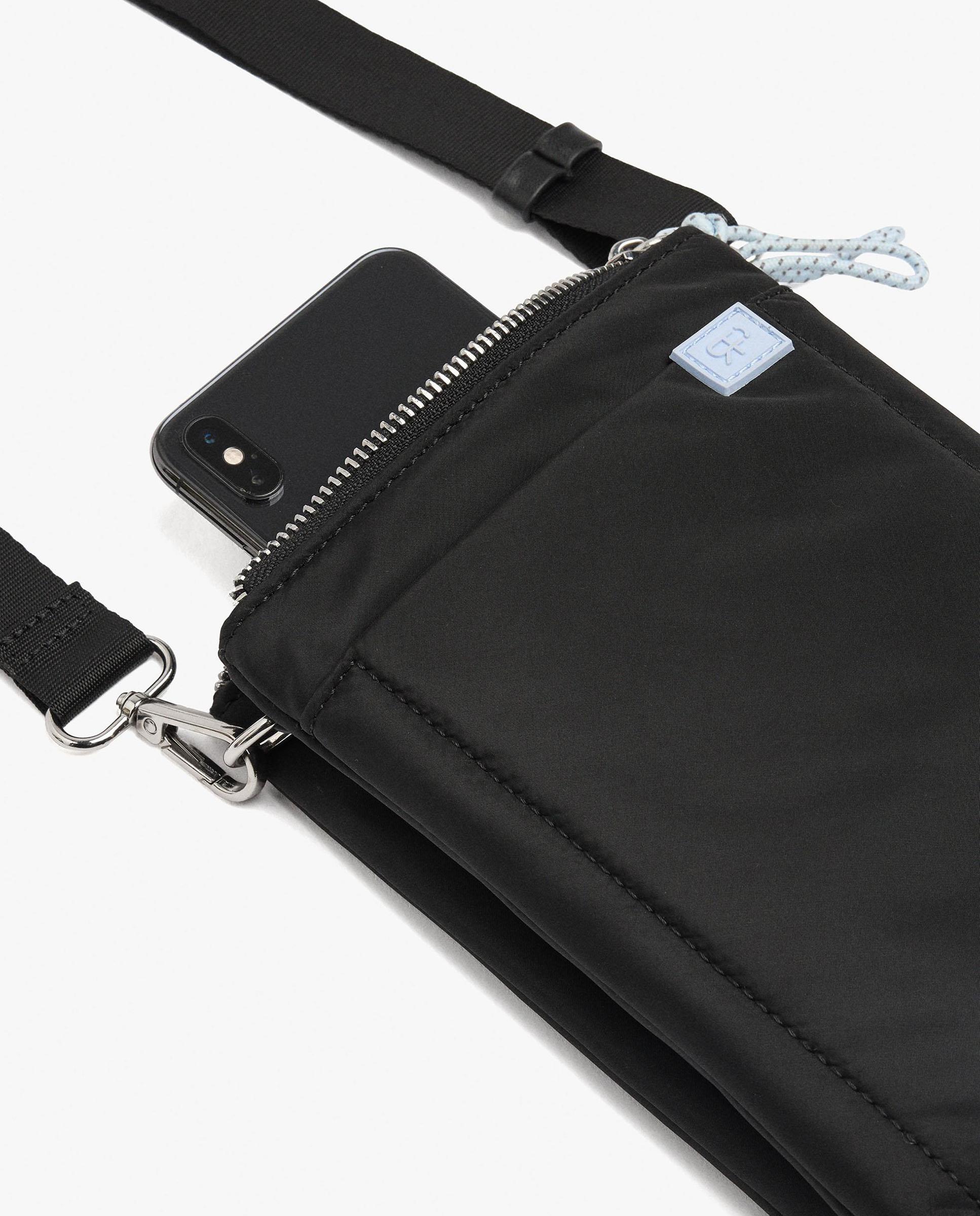 Bandolera de mujer con varios compartimentos y cierre de cremallera en liso - Parfois - Negro Negro-3