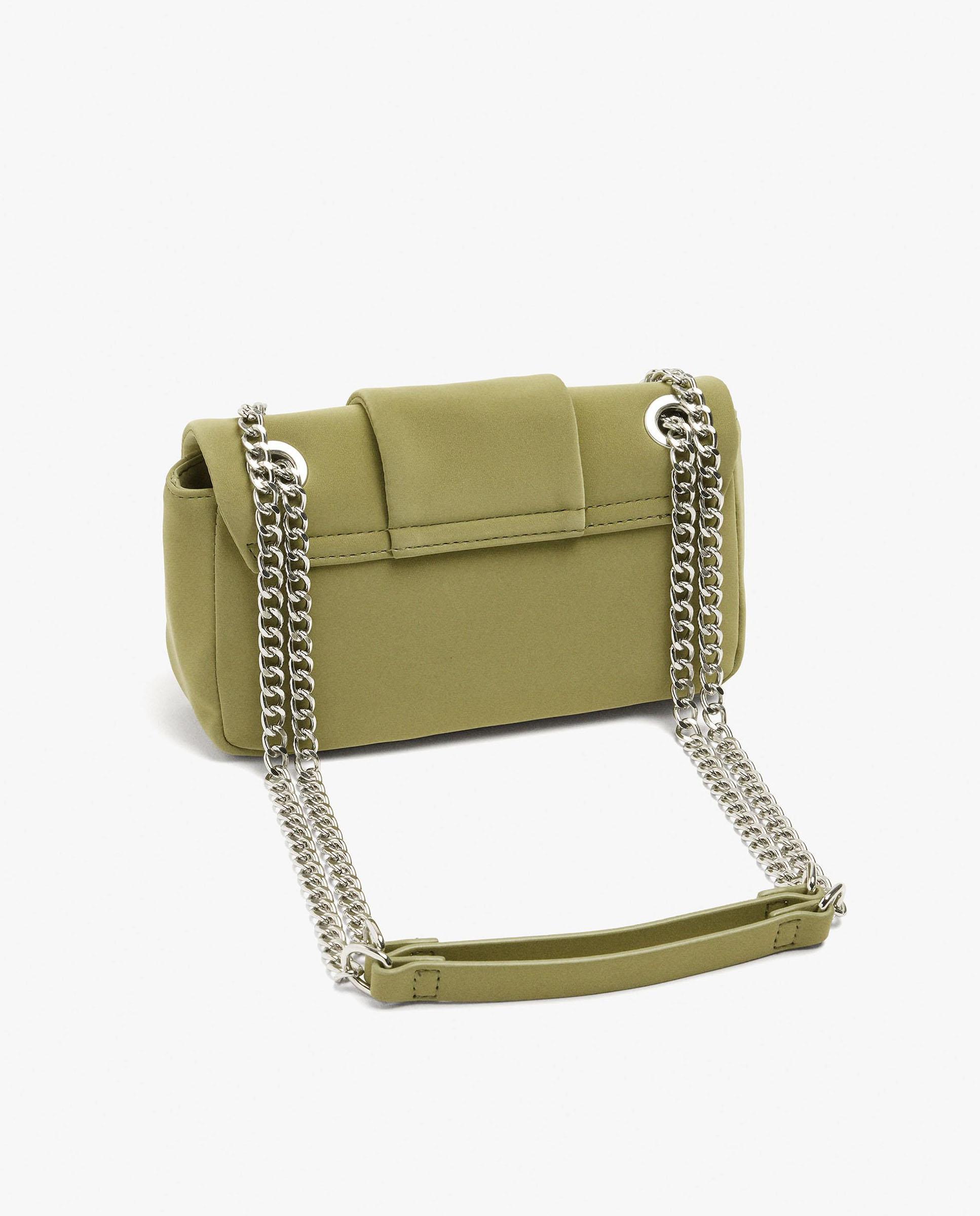 Bolso de hombro acolchado con cierre de botón en liso - Parfois - Kaki Kaki-2