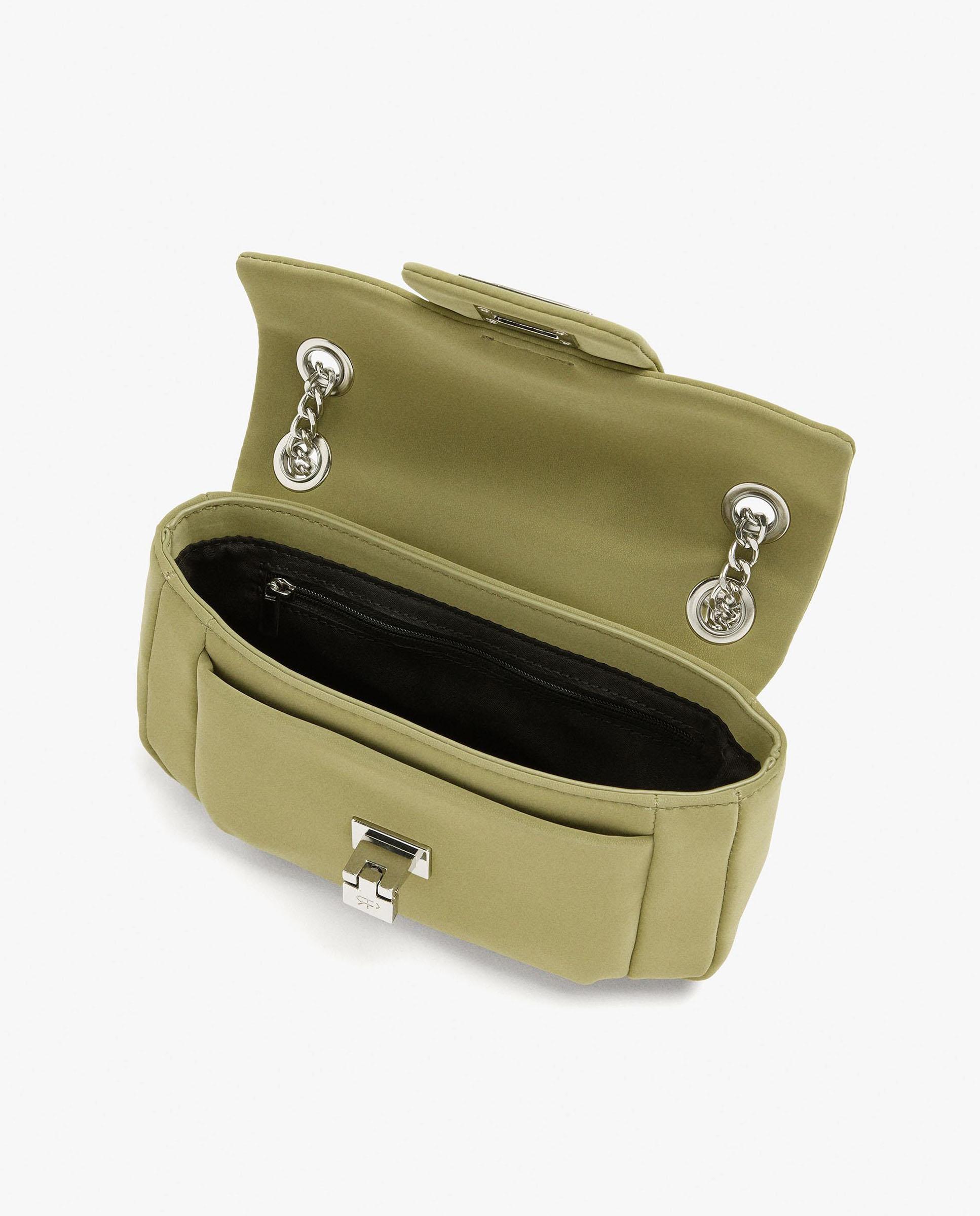 Bolso de hombro acolchado con cierre de botón en liso - Parfois - Kaki Kaki-4