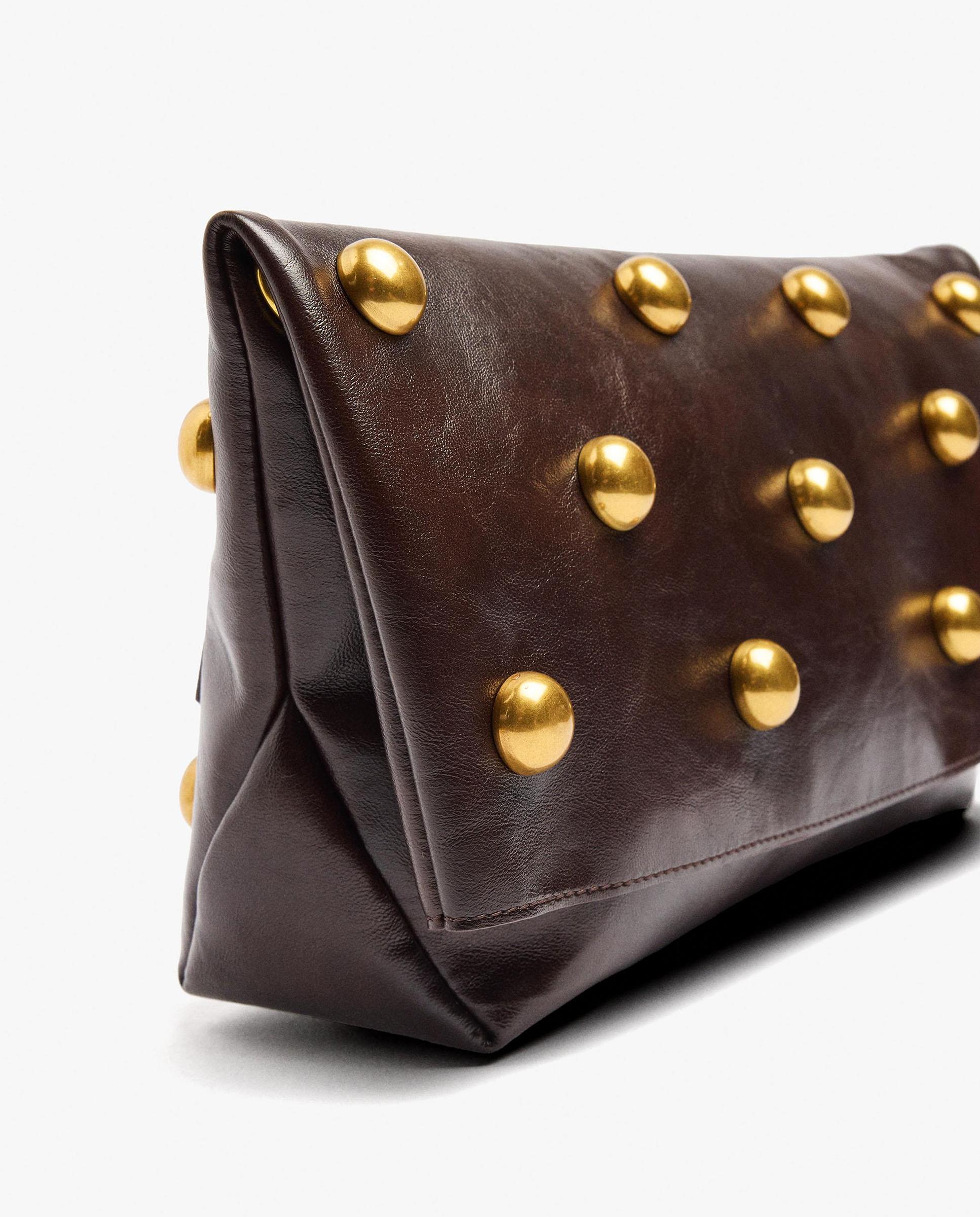 Bolso de fiesta convertible a bandolera con esferas decorativas - Parfois - Marrón oscuro Marrón oscuro-3