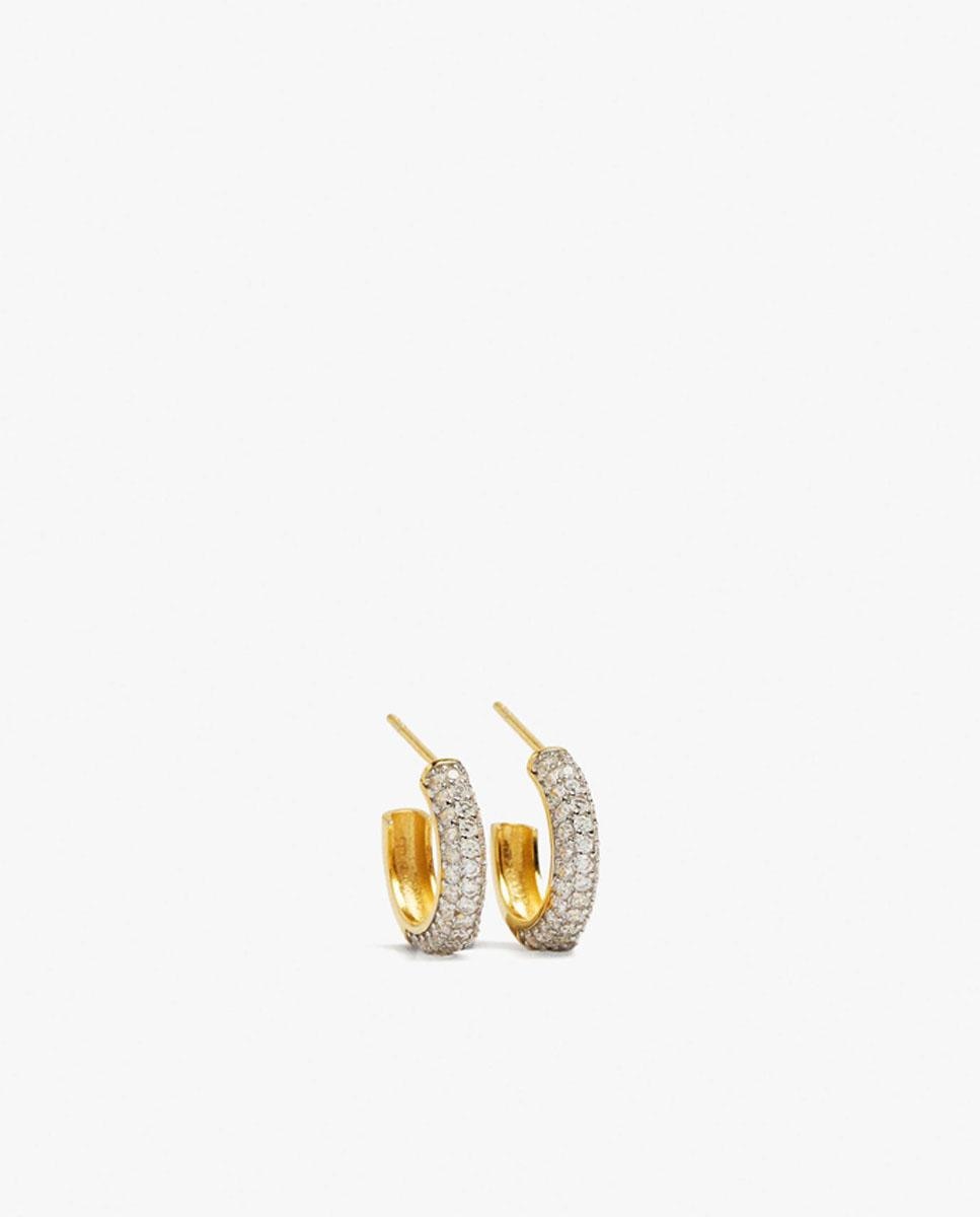 Pendientes de aro de plata de ley con circonitas - Parfois - Blanco Blanco-1
