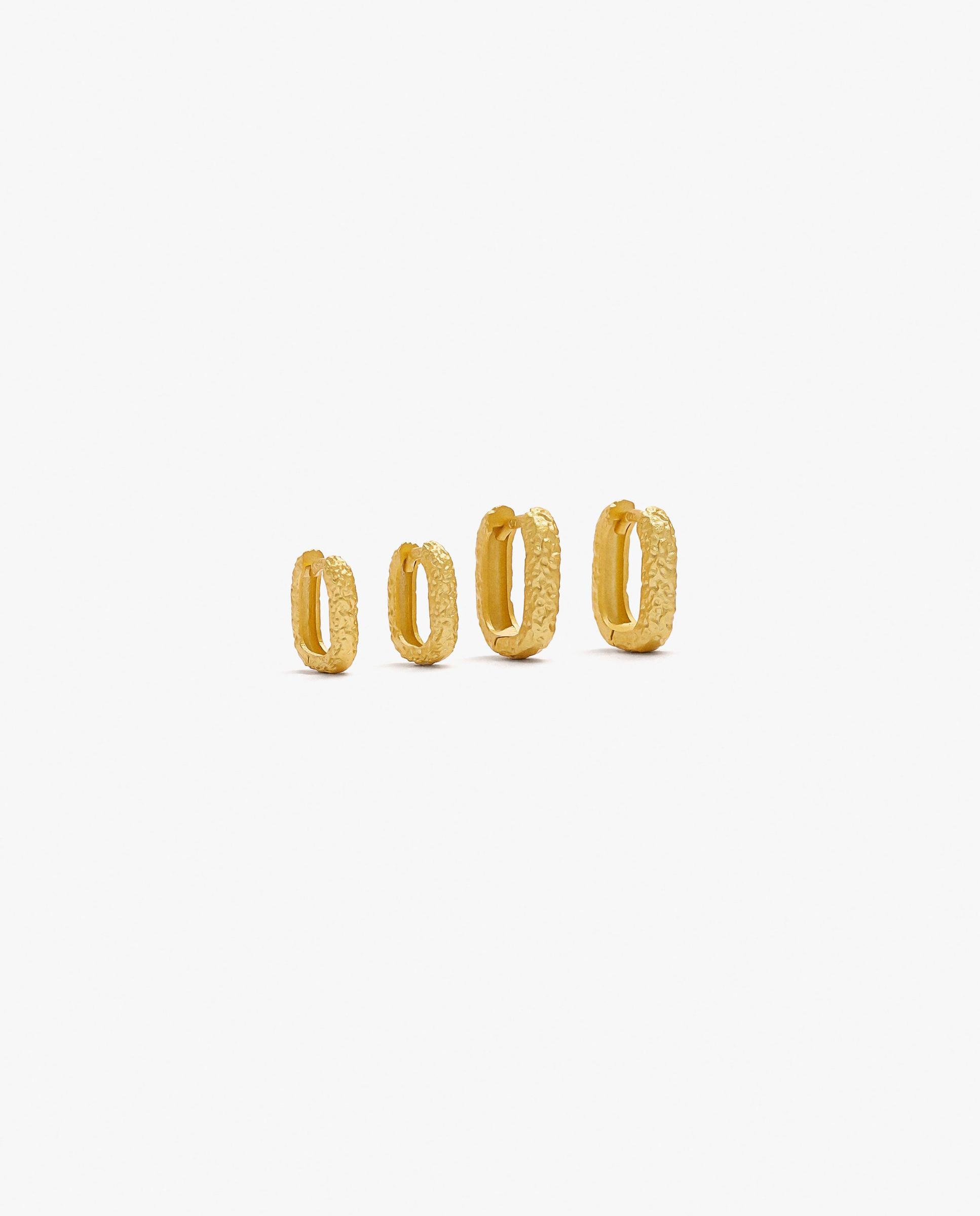 Imagen 1 de Pack de pendientes de aro de plata de ley con baño de oro de 18 k - Parfois - Dorado Dorado