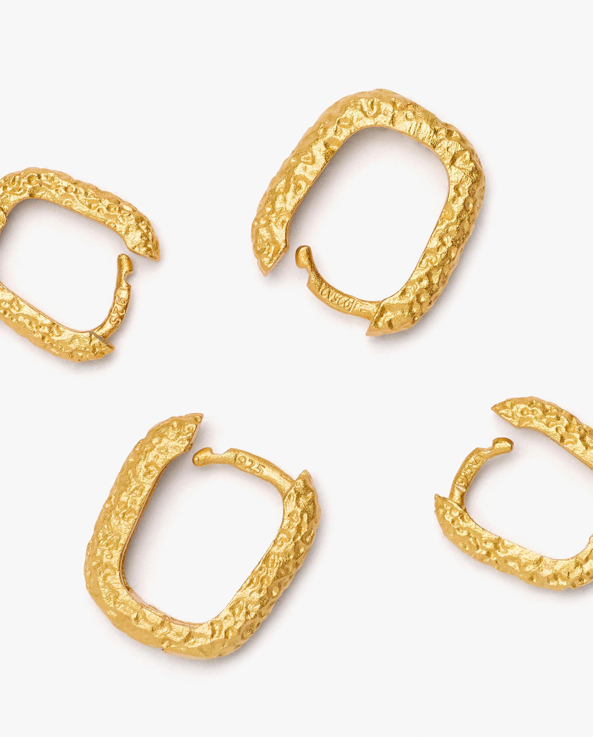 Imagen 3 de Pack de pendientes de aro de plata de ley con baño de oro de 18 k - Parfois - Dorado Dorado