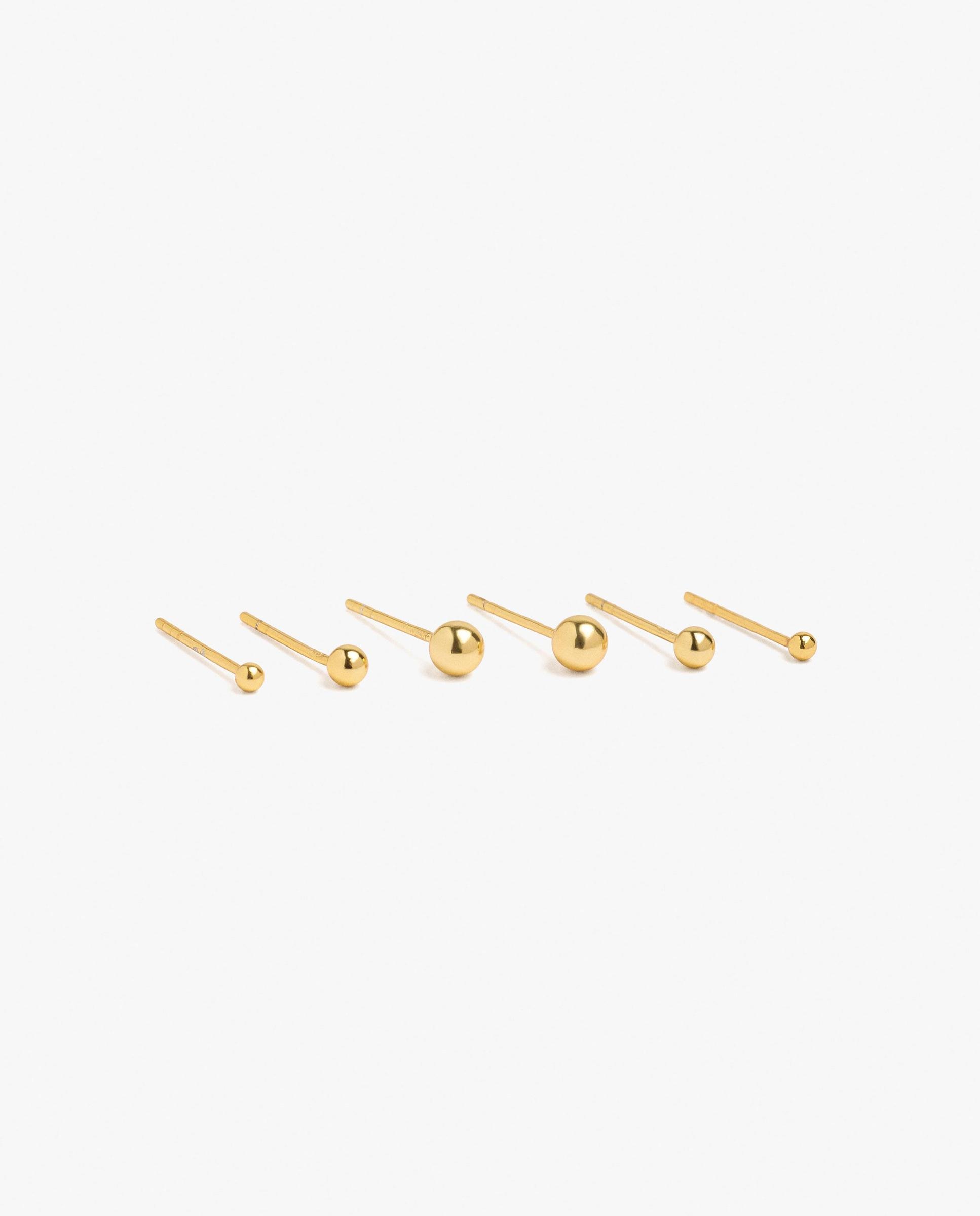 Pack de pendientes de plata de ley con baño de oro de 18 k - Parfois - Dorado Dorado-2