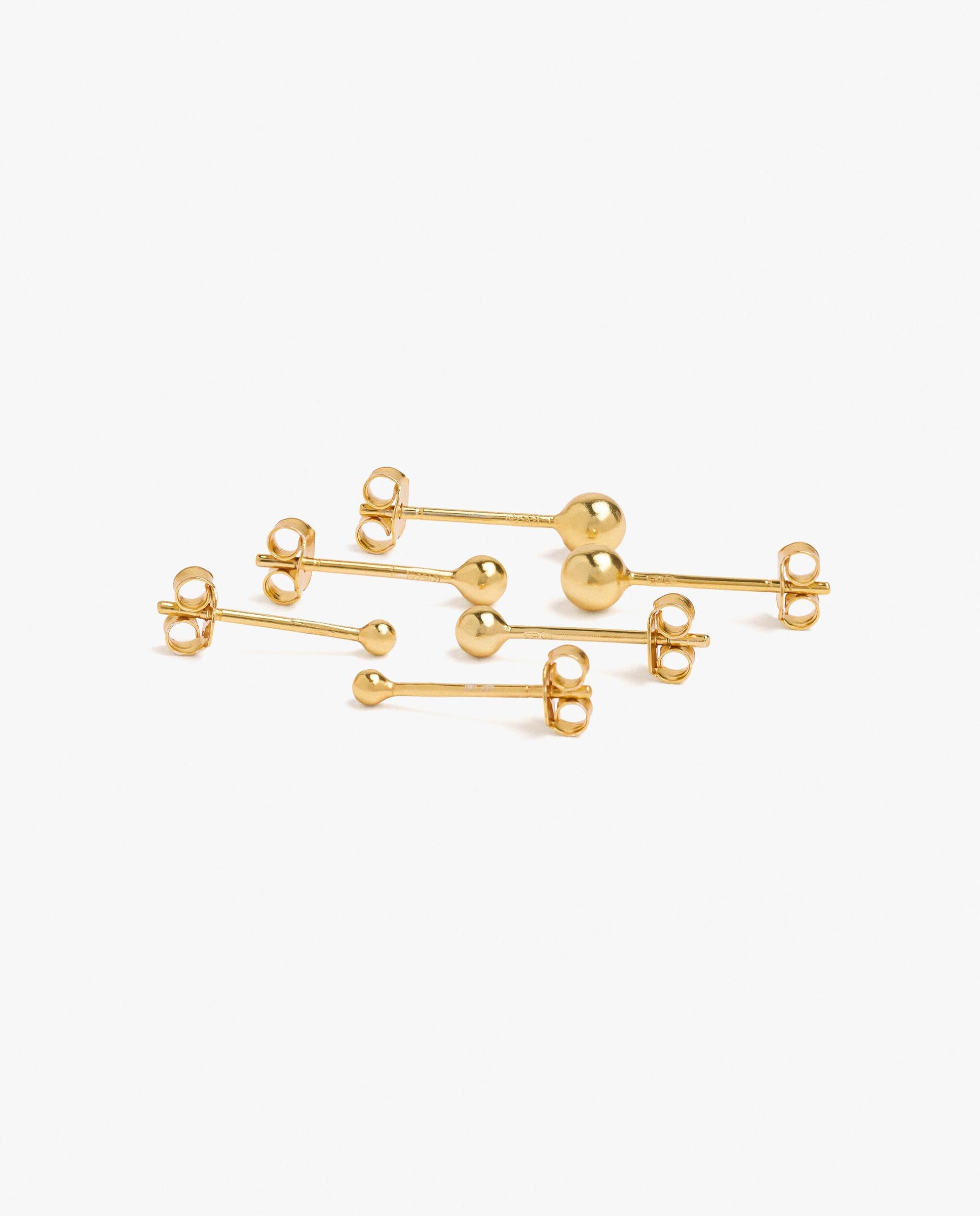 Pack de pendientes de plata de ley con baño de oro de 18 k - Parfois - Dorado Dorado-3