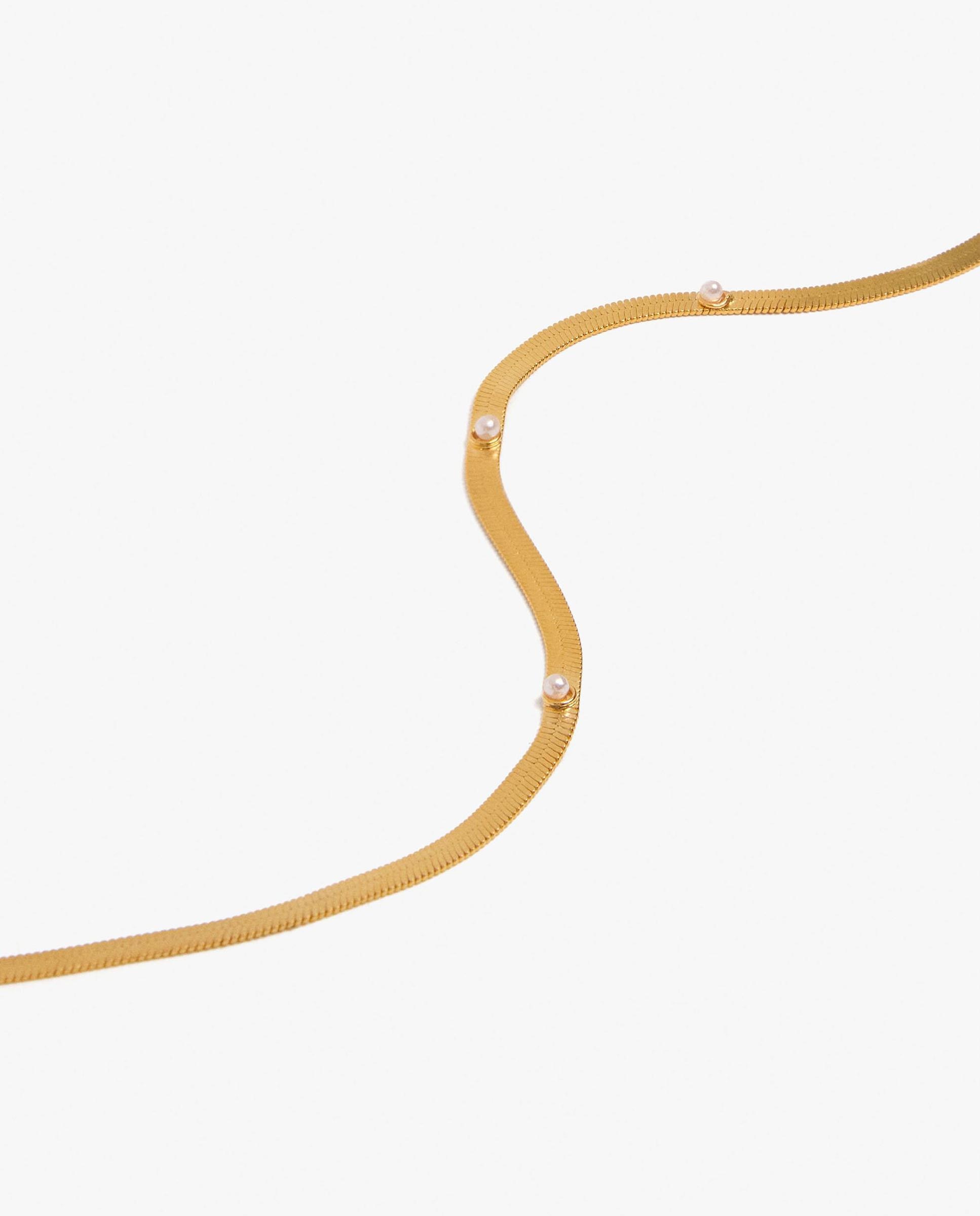 Pulsera de plata de ley bañado en oro de 18 k con perlas decorativas - Parfois - Blanco Blanco-2