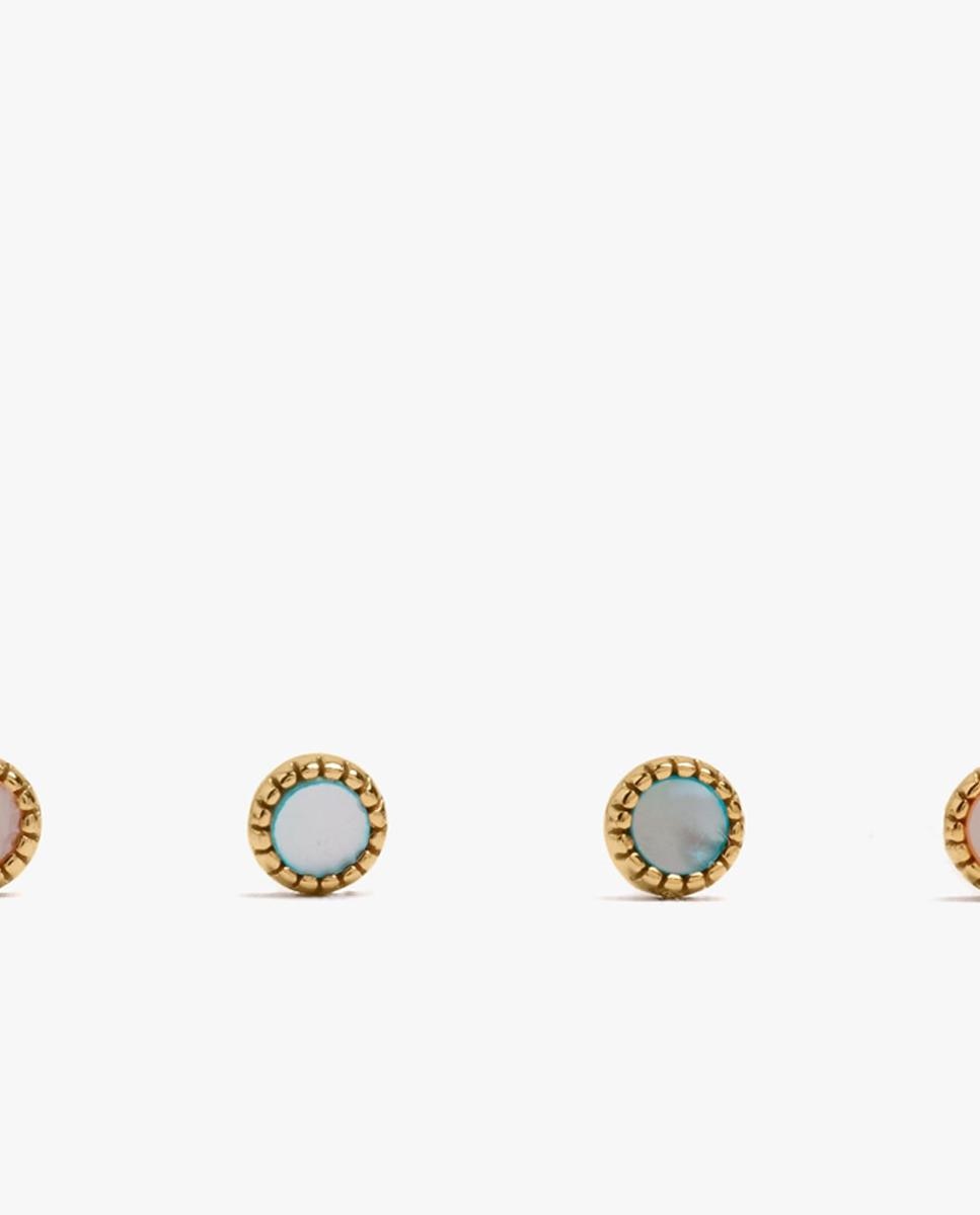 Pack de pendientes de plata de ley con baño de oro de 18 k con piedra decorativa - Parfois - Multicolor Multicolor-2