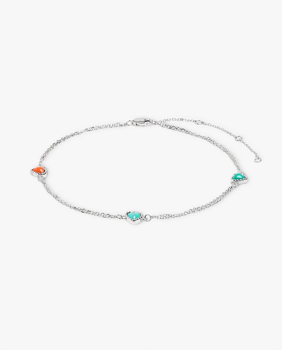 Imagen 0 de Tobillera de plata de ley estilo cadena Multicolor