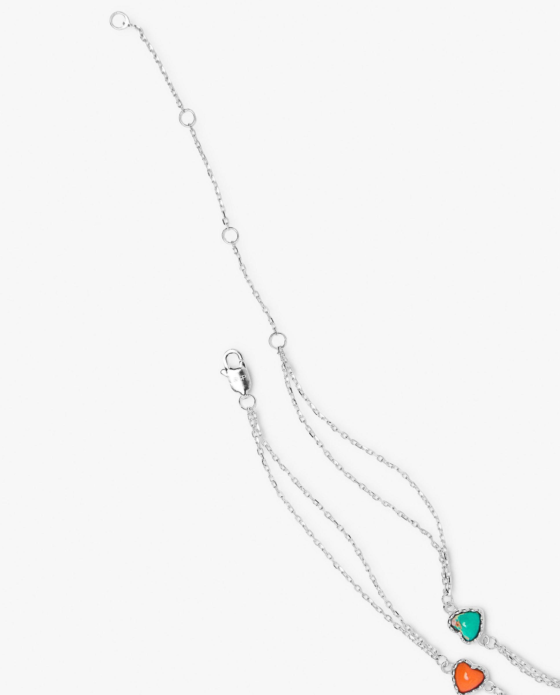 Tobillera de plata de ley estilo cadena - Parfois - Multicolor Multicolor-3