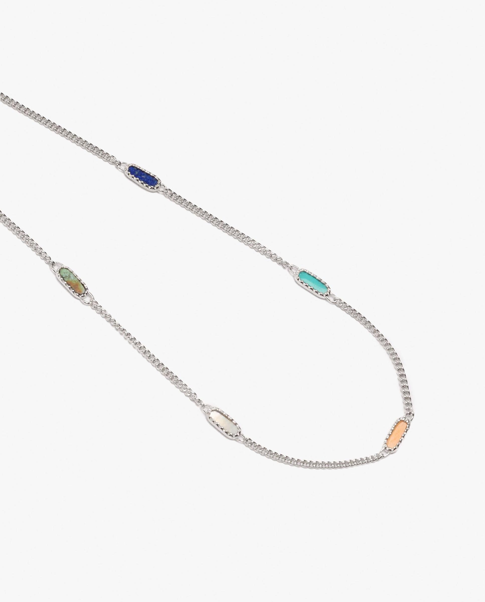 Tobillera de plata de ley con eslabones y detalles de cuentas - Parfois - Multicolor Multicolor-2