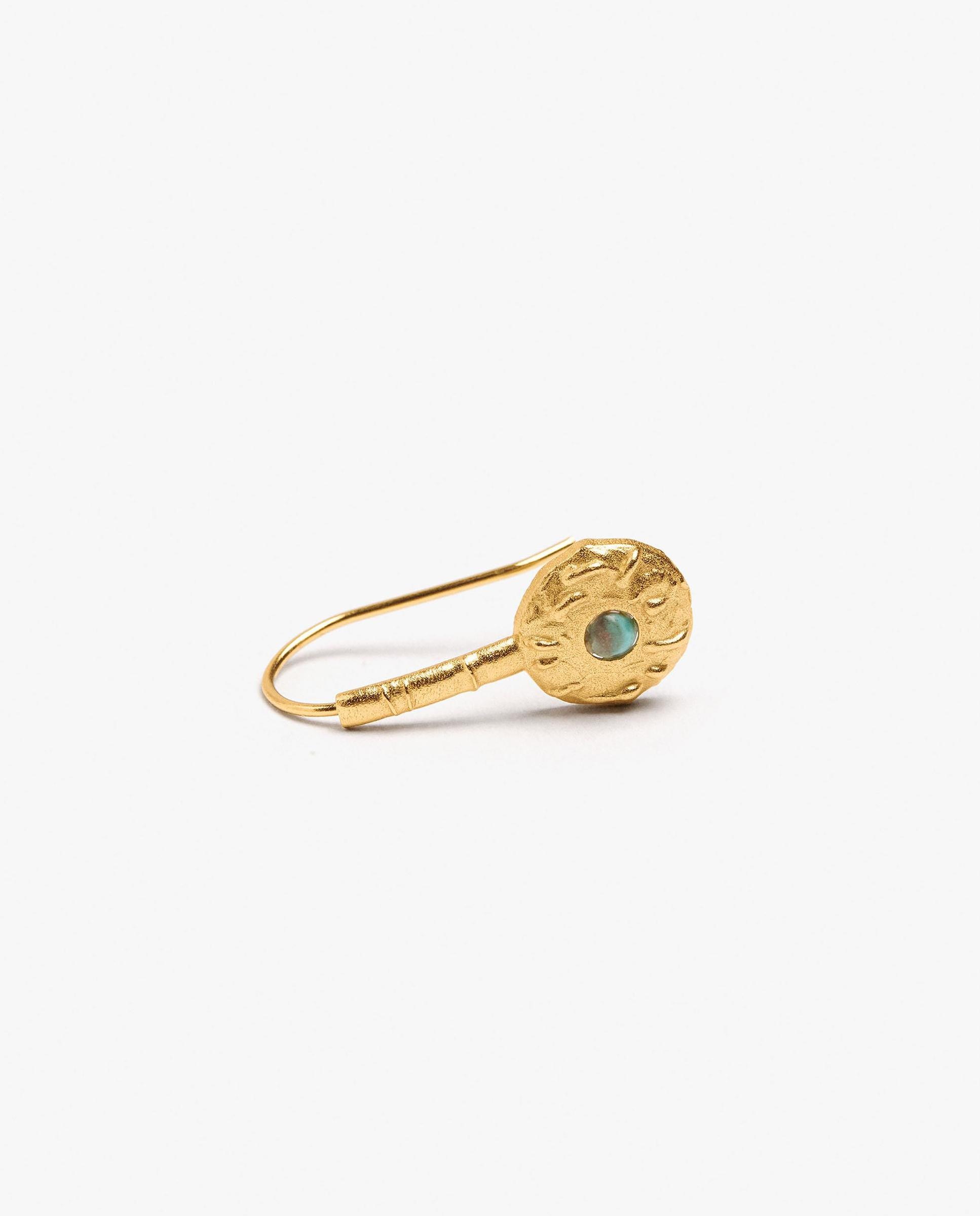 Imagen 2 de Pendientes de plata de ley bañado en oro de 18 k con piedra central - Parfois - Azul Azul