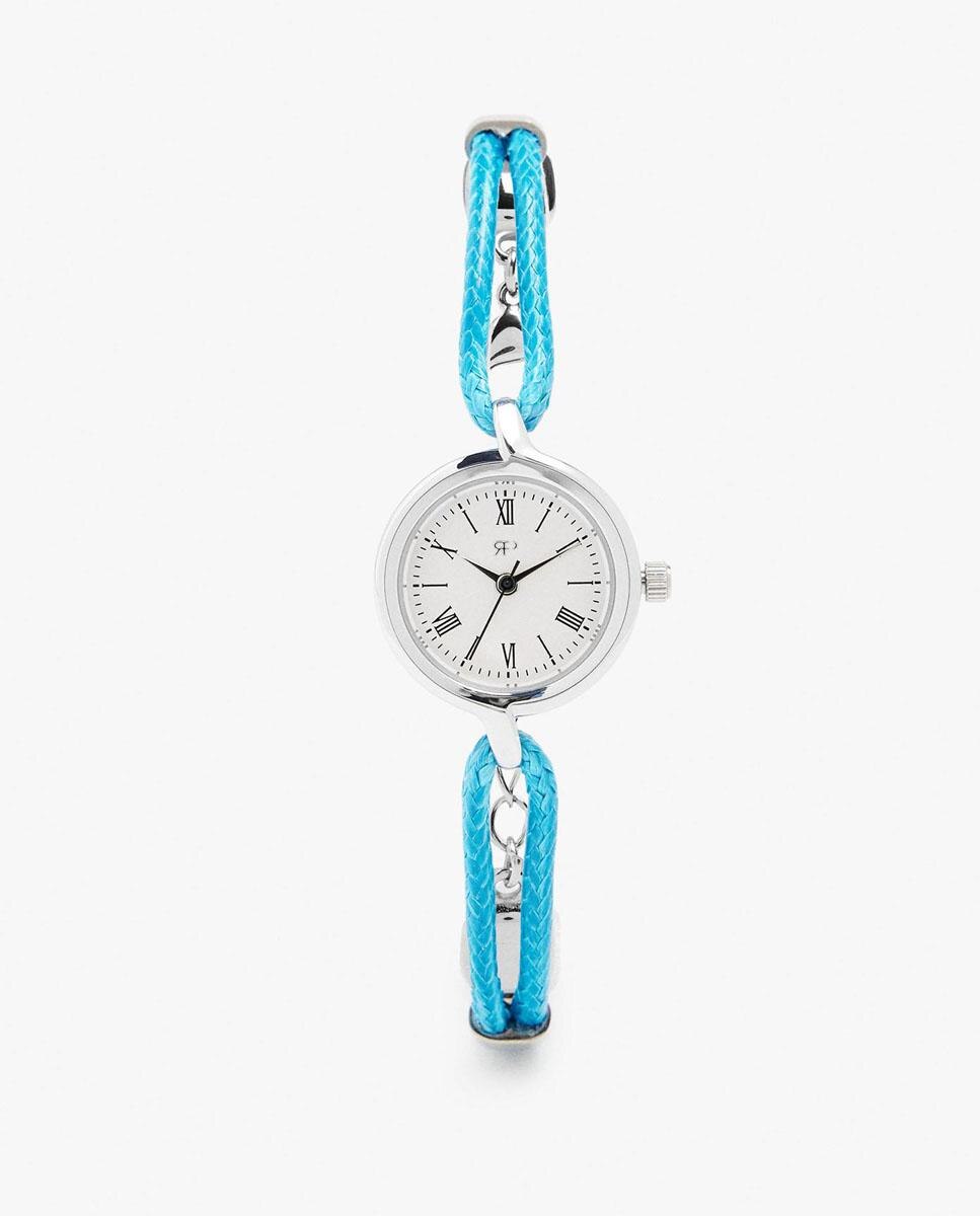 Reloj de mujer Parfois redondo con correa de cuerda - Azul Azul-1