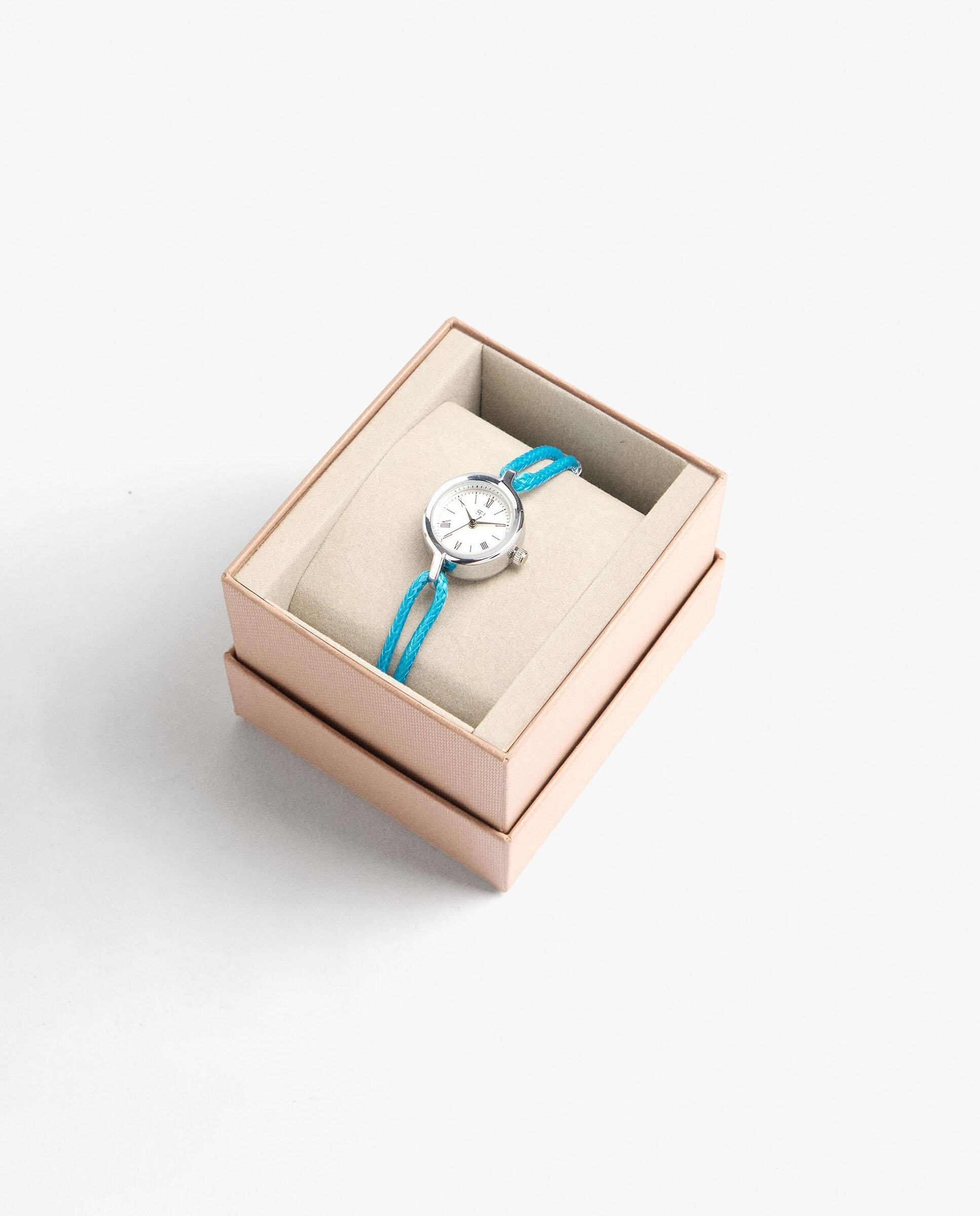 Reloj de mujer Parfois redondo con correa de cuerda - Azul Azul-4
