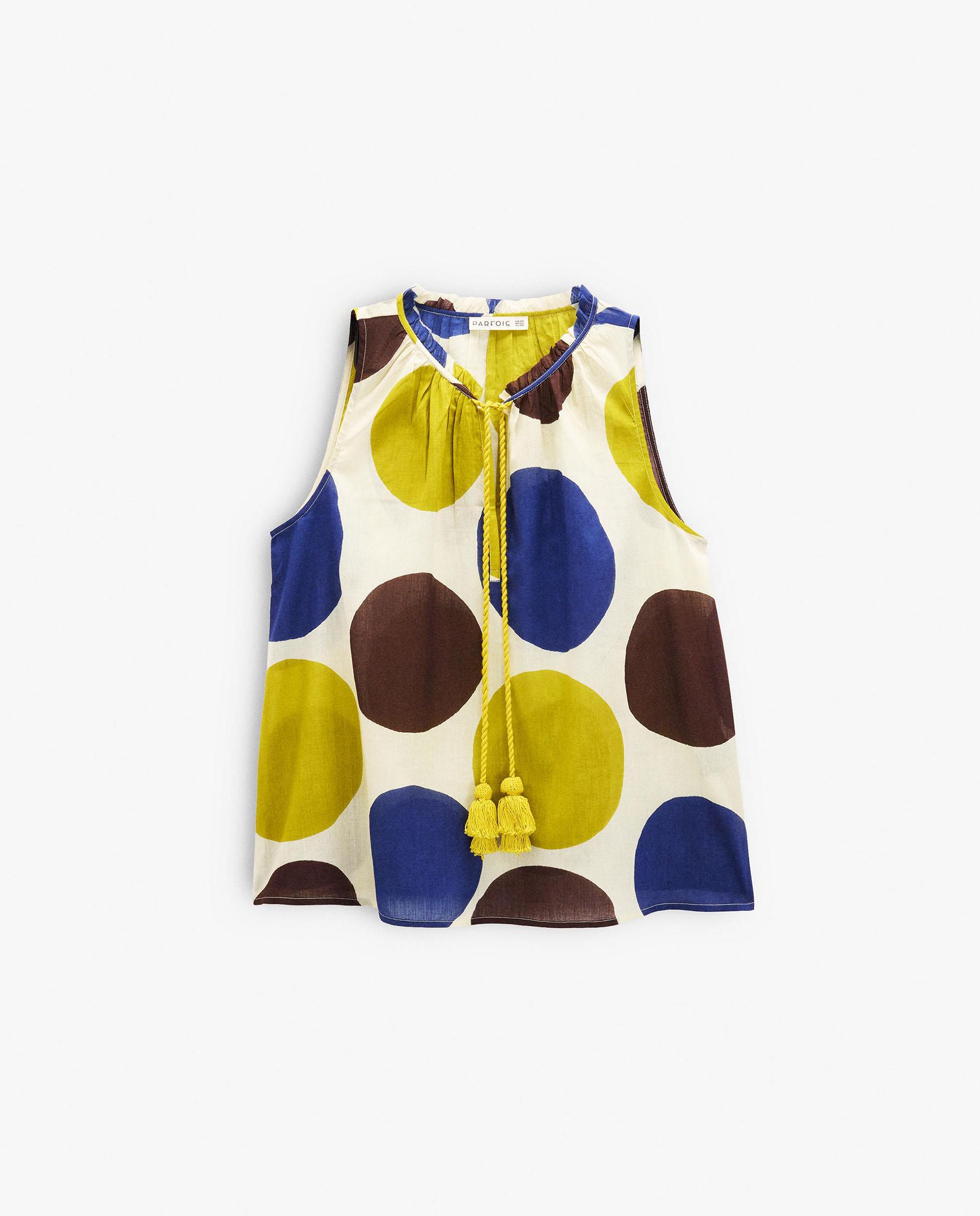 Top de mujer 100% algodón con estampado de lunares - Parfois - Multicolor Multicolor-6
