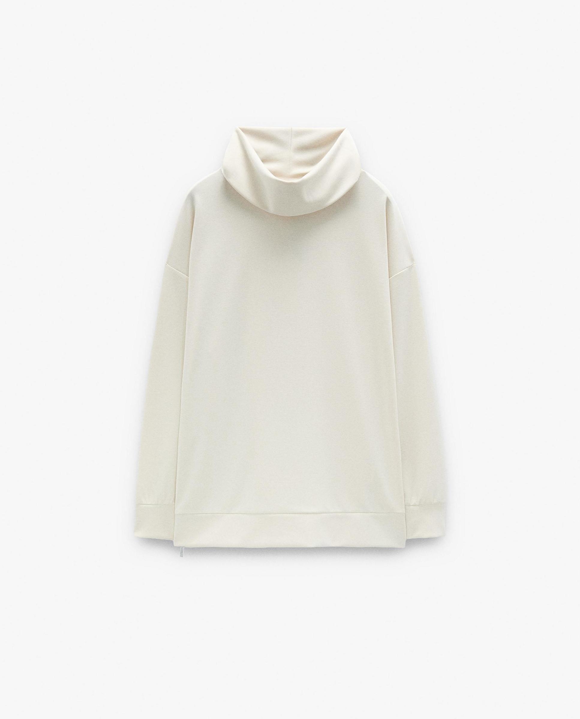 Sudadera de mujer con cuello alto en liso - Parfois - Beige Beige-6