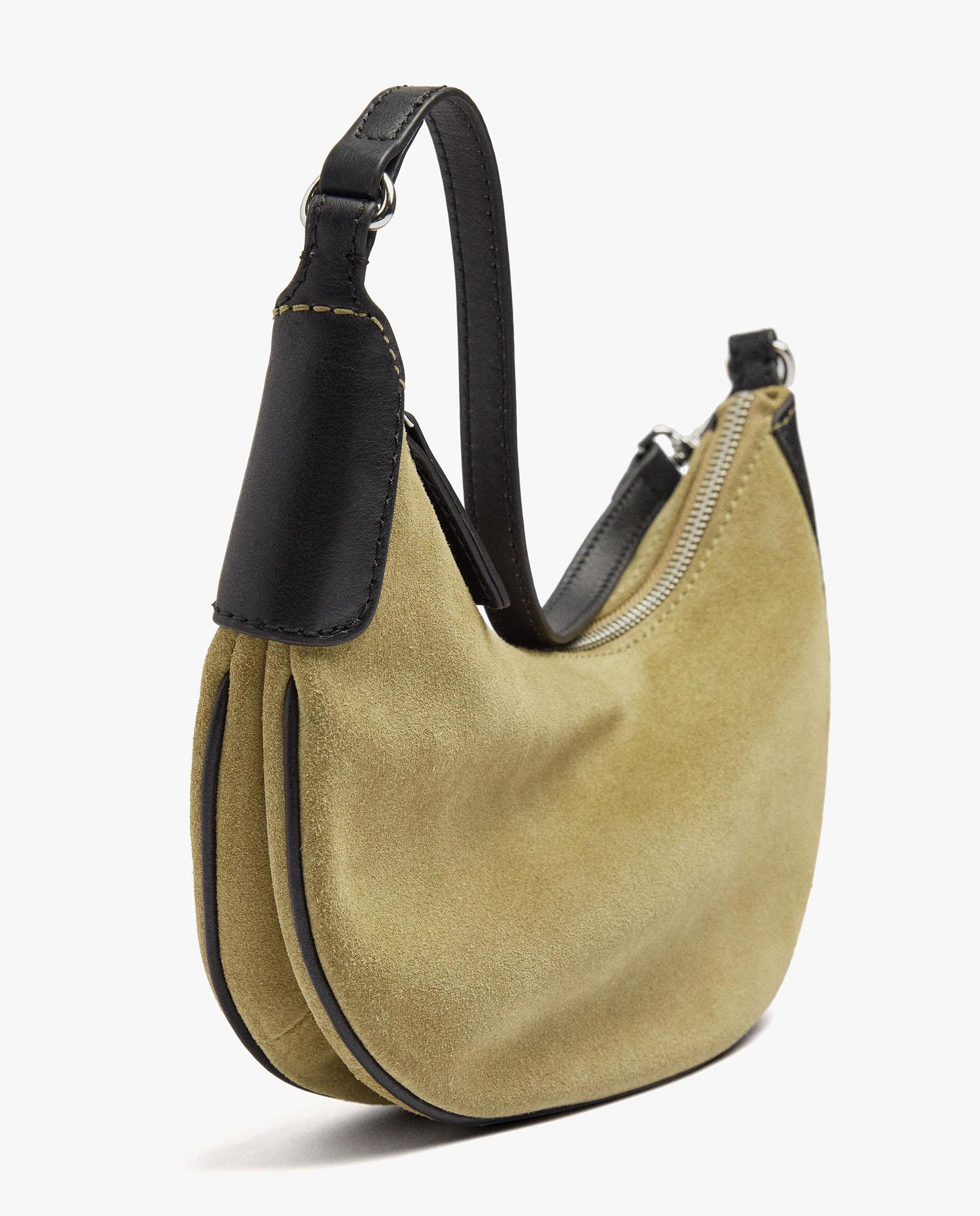 Bolso de hombro 100% piel con cierre de cremallera en liso - Parfois - Mostaza Mostaza-3