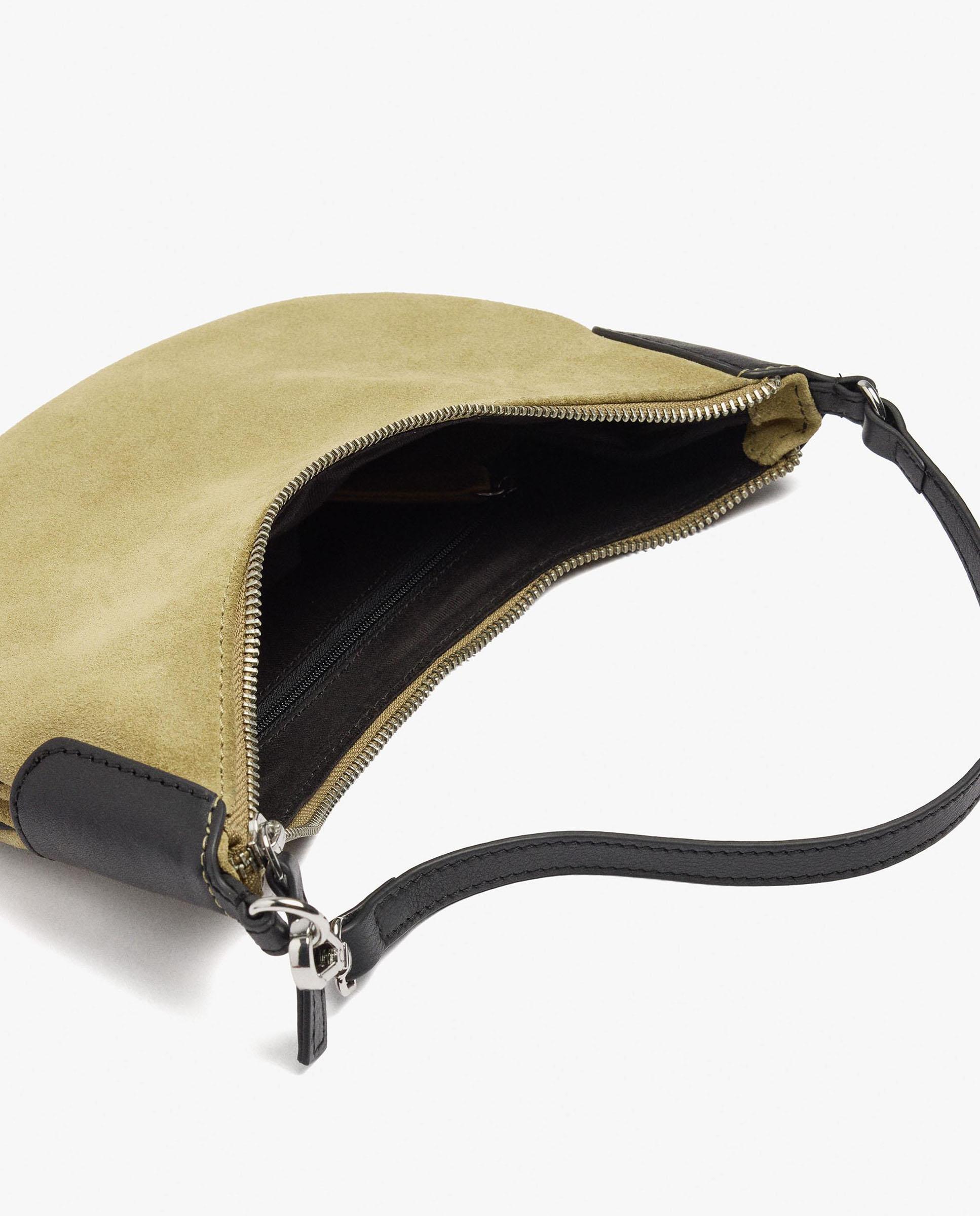 Bolso de hombro 100% piel con cierre de cremallera en liso - Parfois - Mostaza Mostaza-5