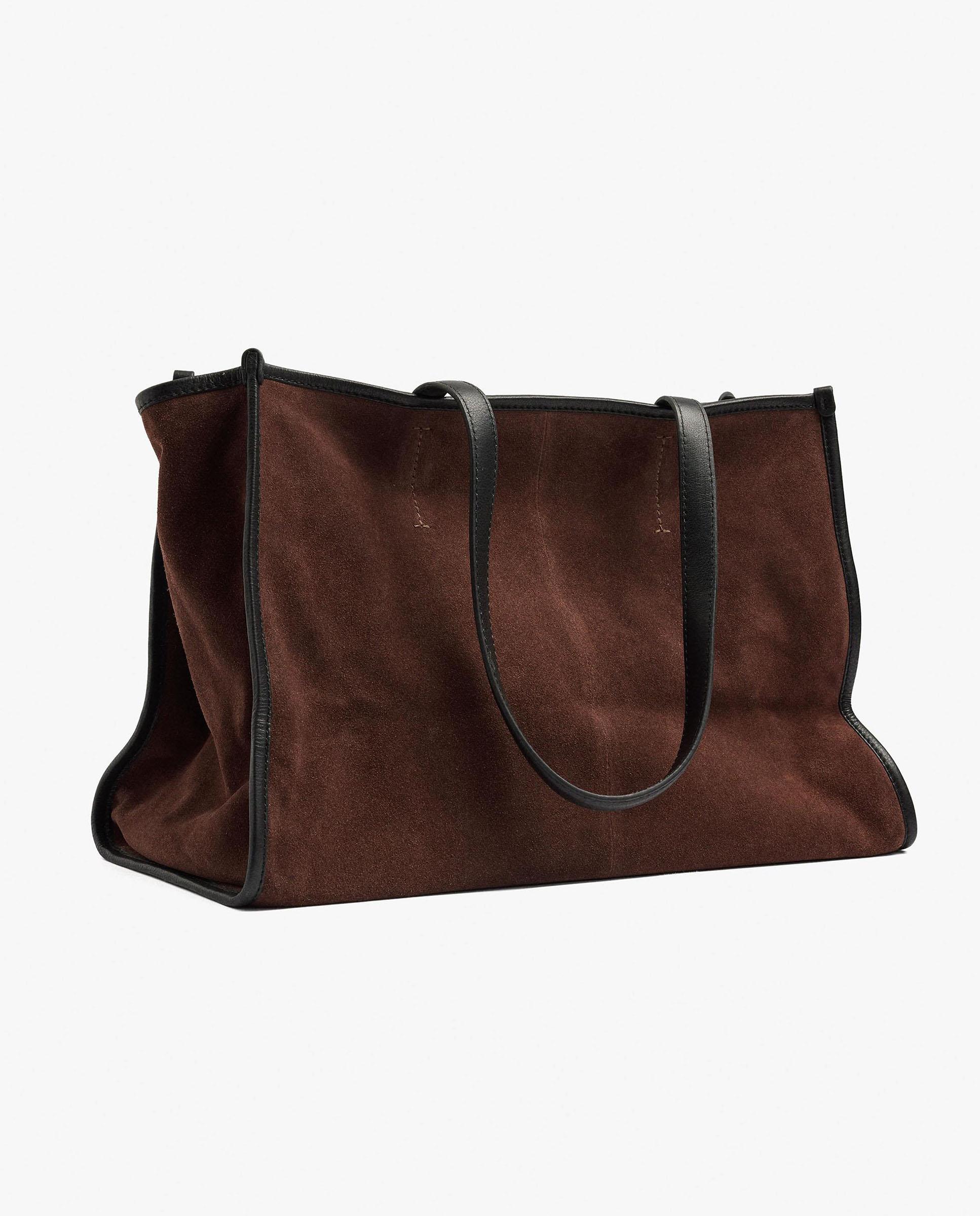 Shopper 100% piel grande con cierre de cremallera en liso - Parfois - Marrón oscuro Marrón oscuro-4