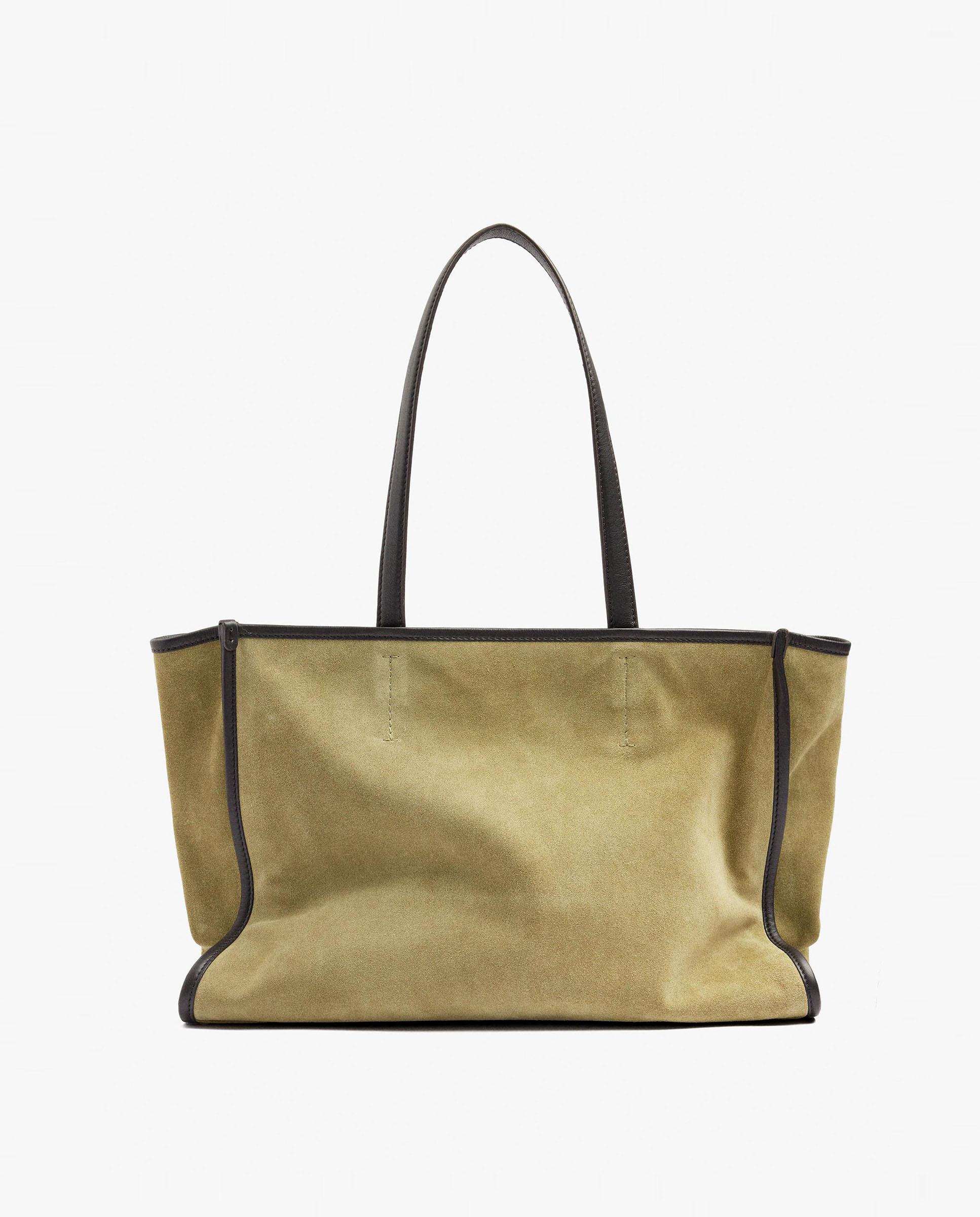 Shopper 100% piel grande con cierre de cremallera en liso - Parfois - Mostaza Mostaza-1