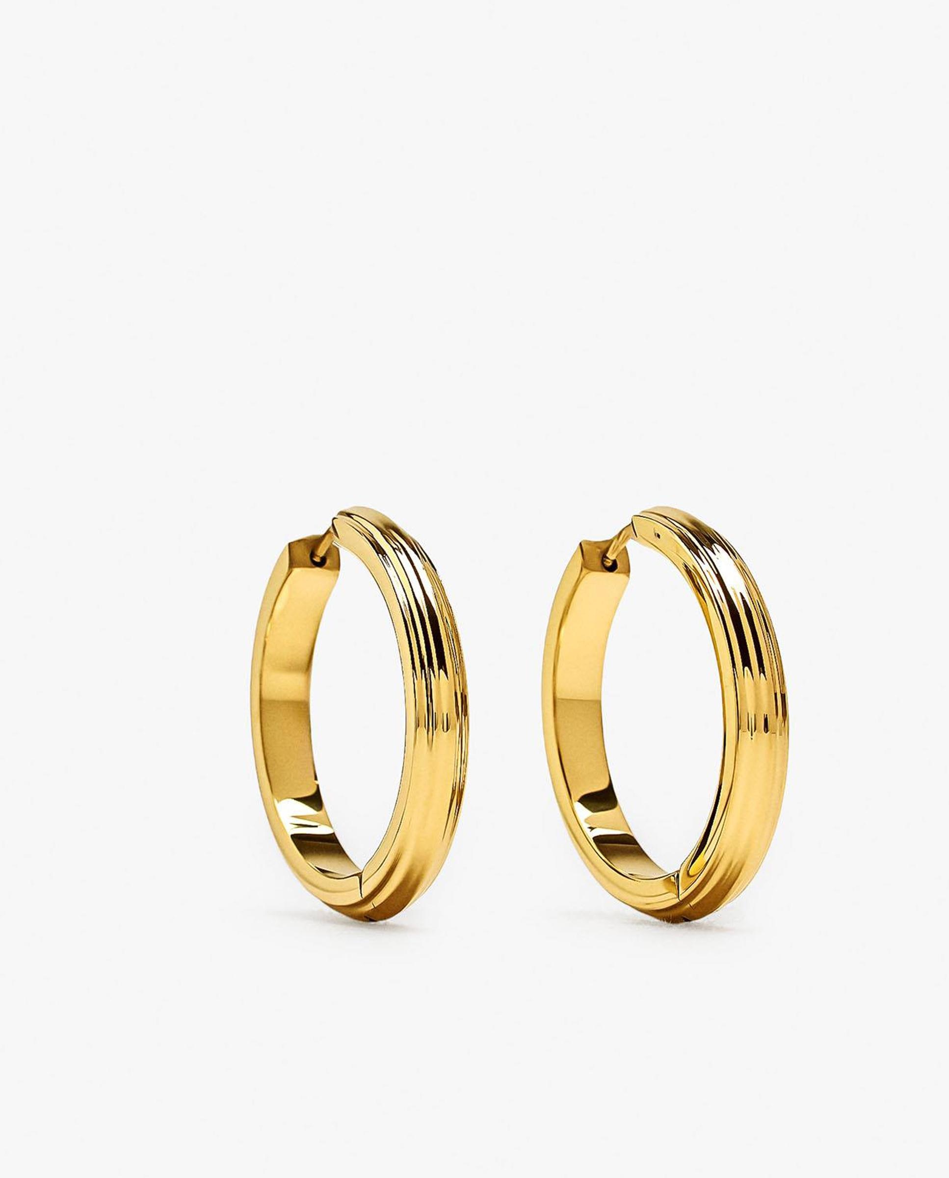 Pendientes de aro de acero inoxidable en lisos - Parfois - Dorado Dorado-1