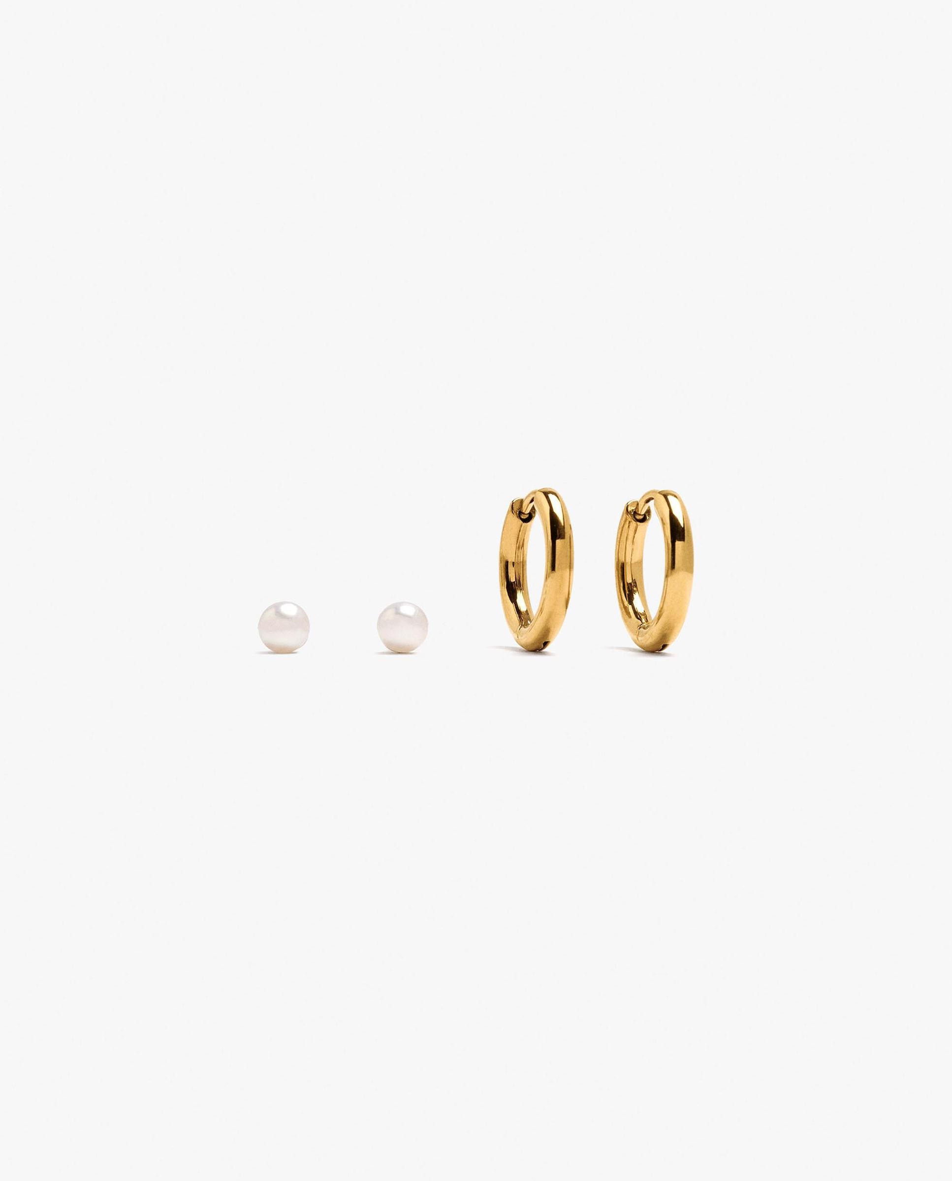 Pack de pendientes de acero inoxidable lisos - Parfois - Blanco Blanco-1