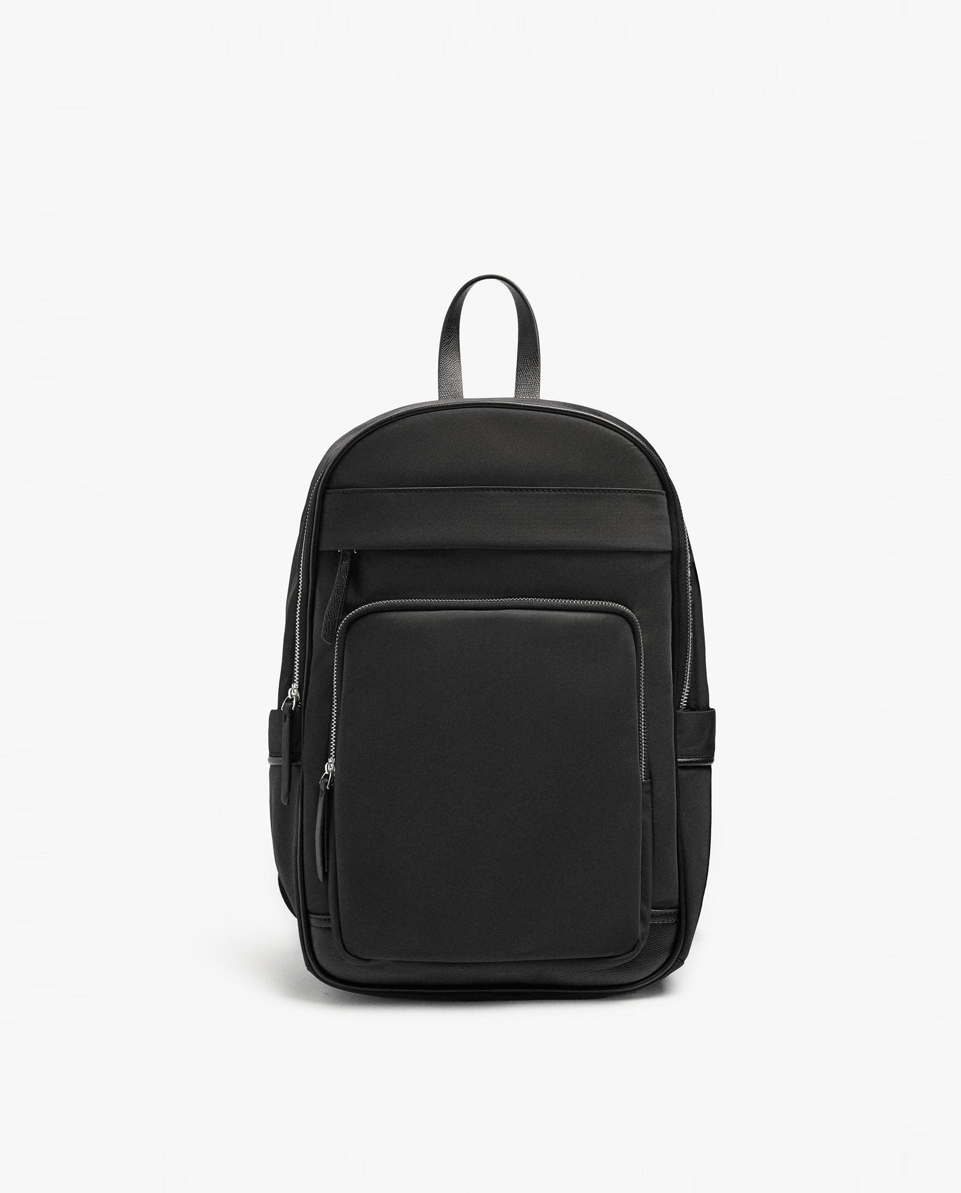Mochila de mujer con varios bolsillos y cierre de cremallera en liso - Parfois - Negro Negro-1