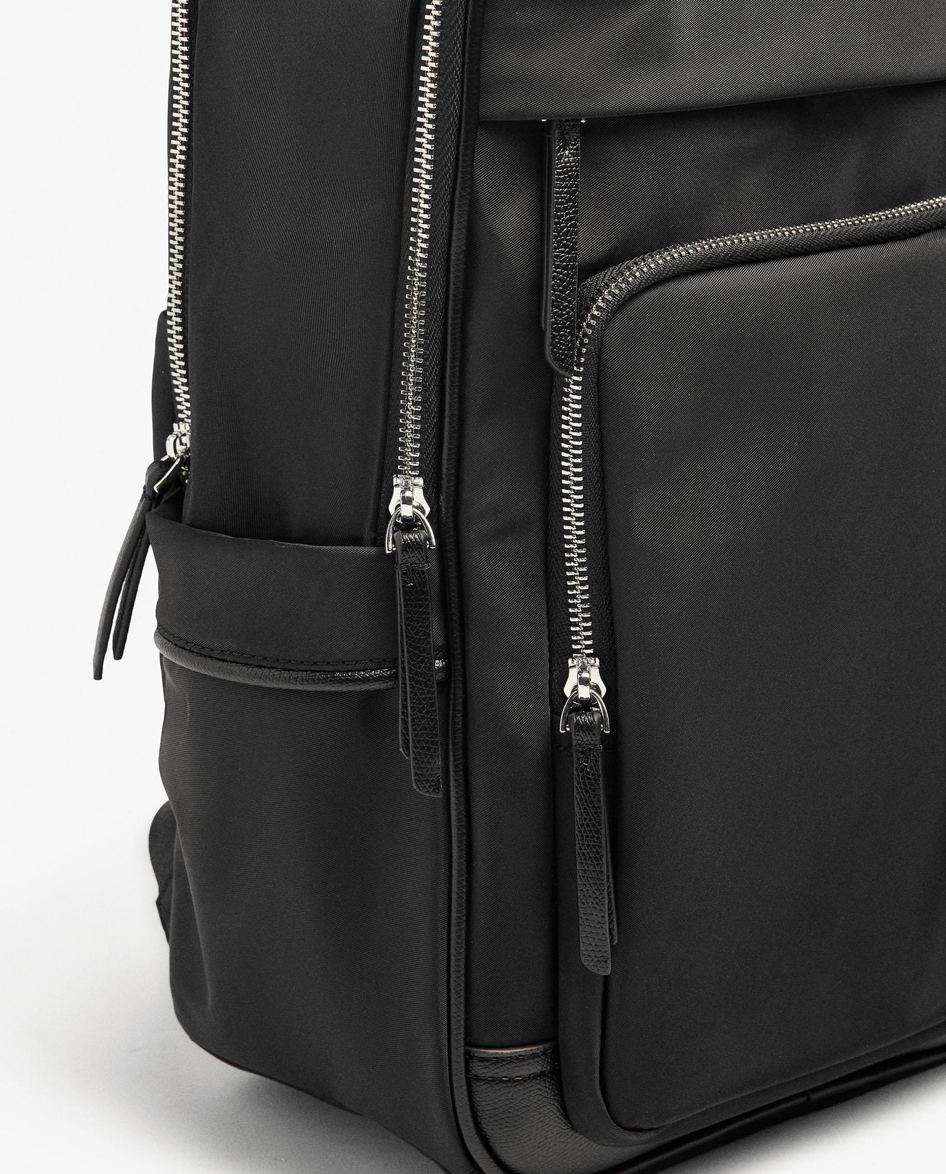 Mochila de mujer con varios bolsillos y cierre de cremallera en liso - Parfois - Negro Negro-3
