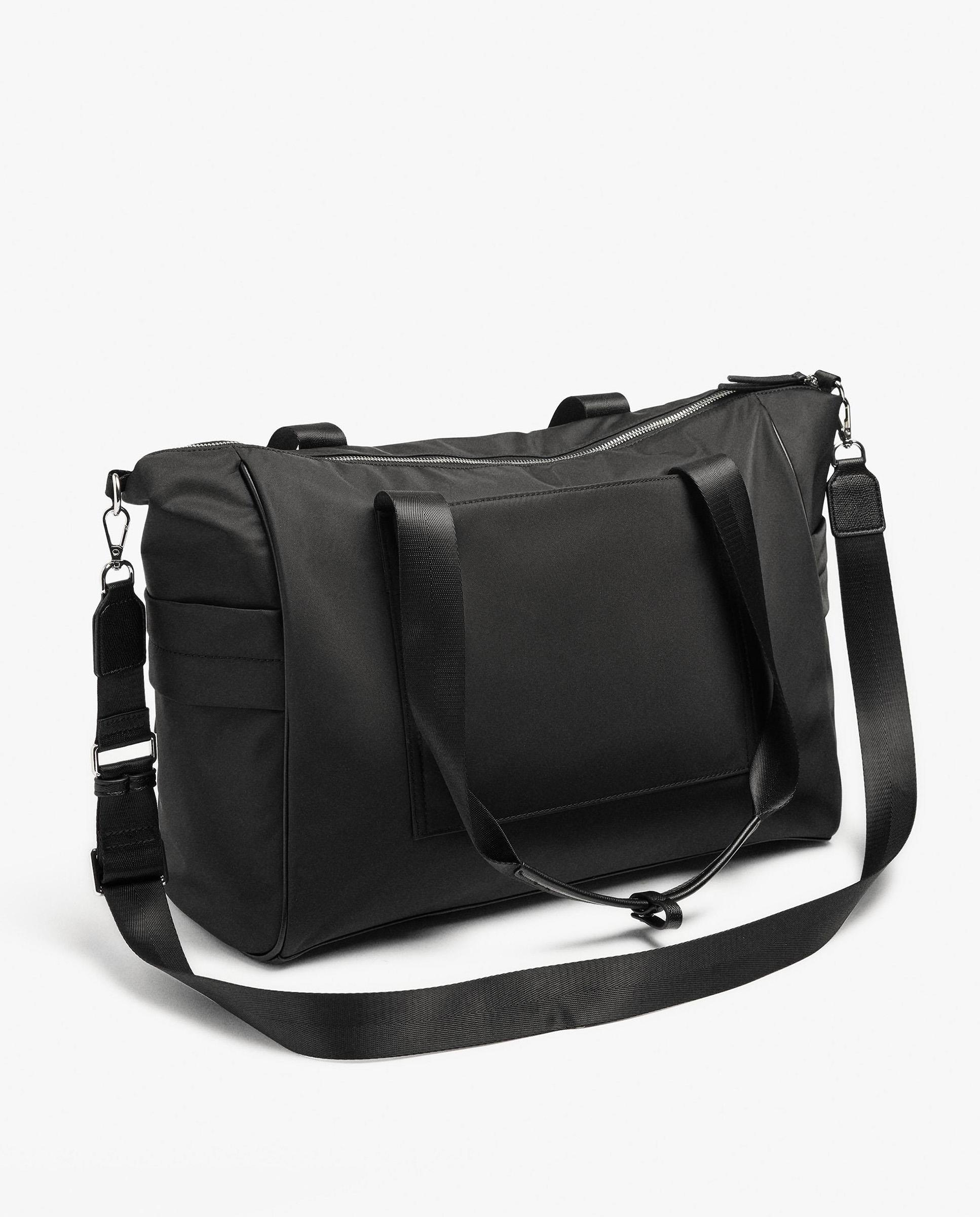 Bolso de hombro con varios compartimentos y cierre de cremallera en liso - Parfois - Negro Negro-2