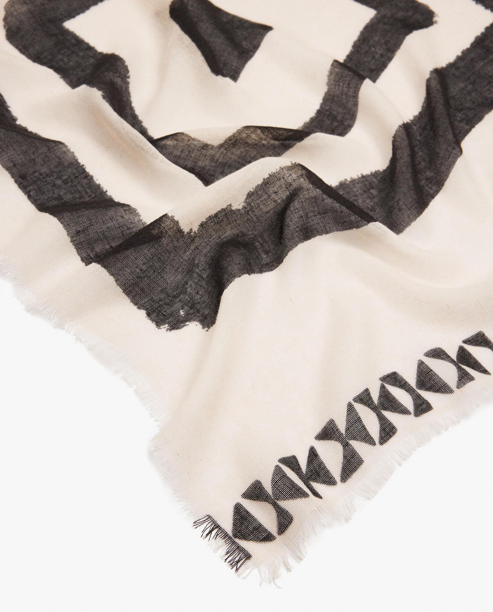 Pañuelo con pespuntes y estampado geométrico - Parfois - Negro Negro-3